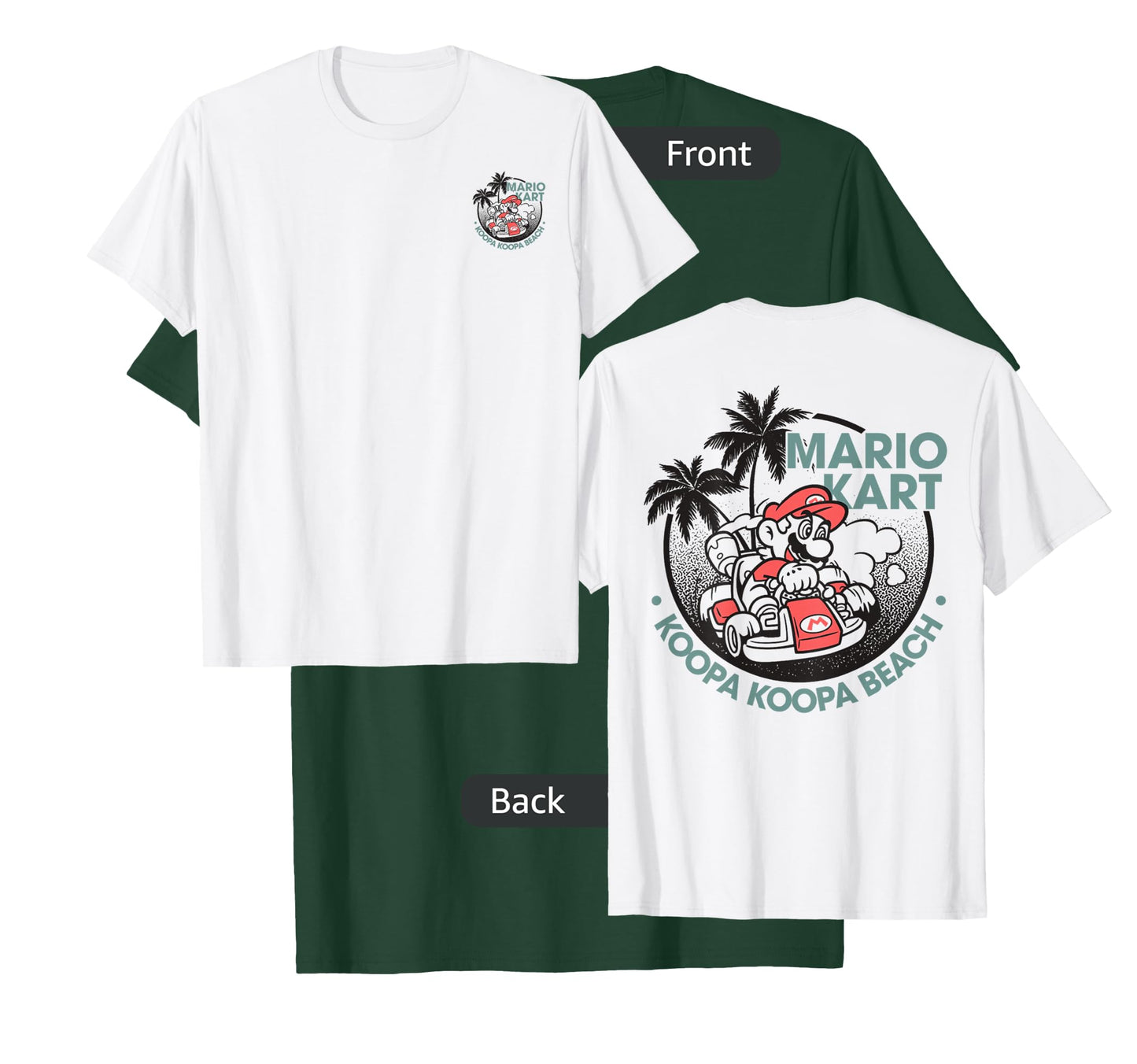 Mario Kart Koopa Koopa Beach Tropical Vintage Nintendo Badge T-Shirt