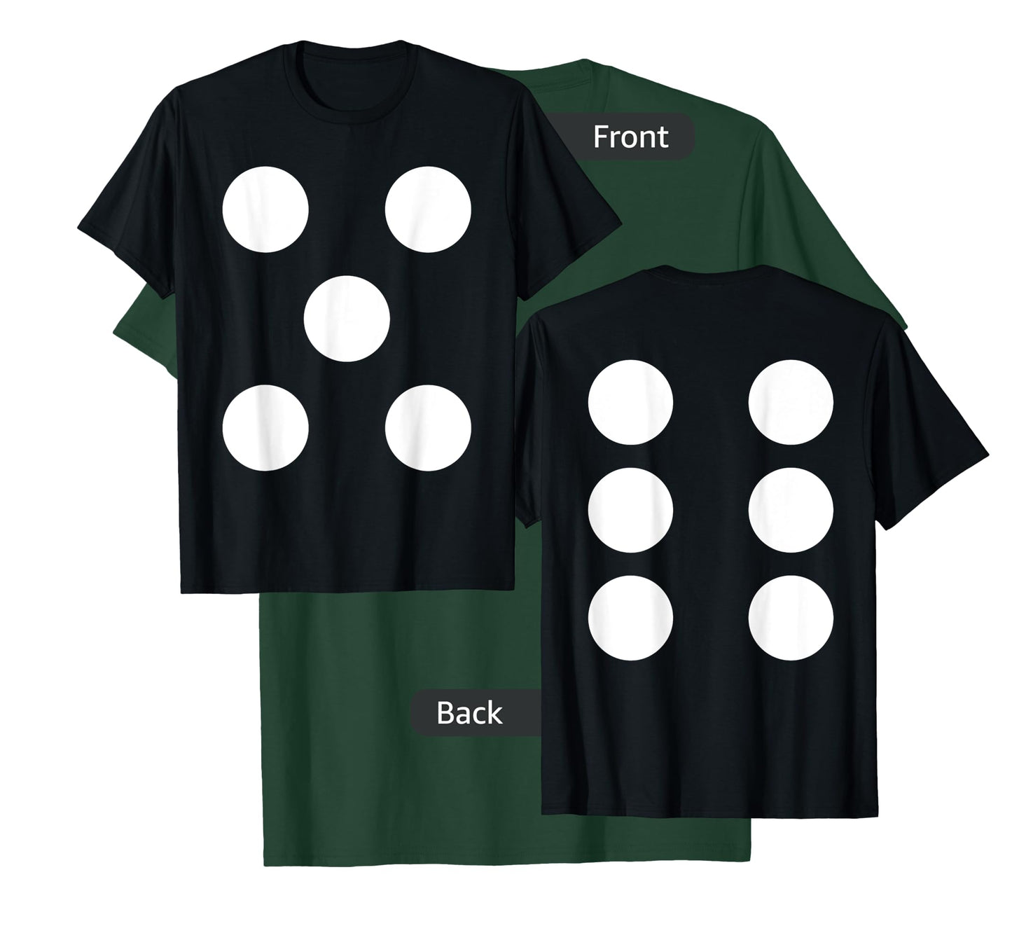 Dice Front 5 Back 6 Yo 11 2-Sided Halloween Costume Shirt