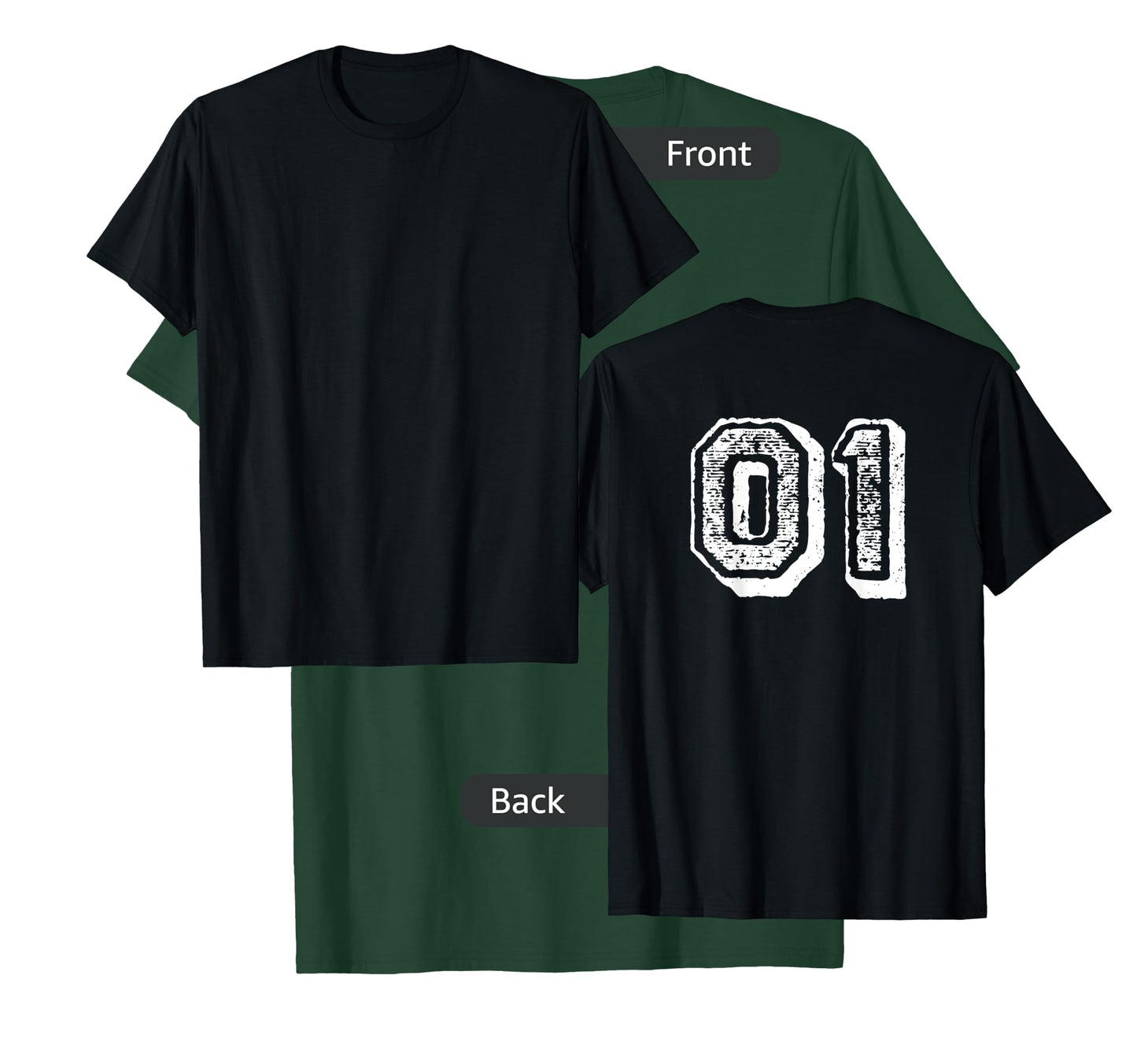 Number 01 Sports Jersey Player #01 1 Fan BACK PRINT Vintage T-Shirt