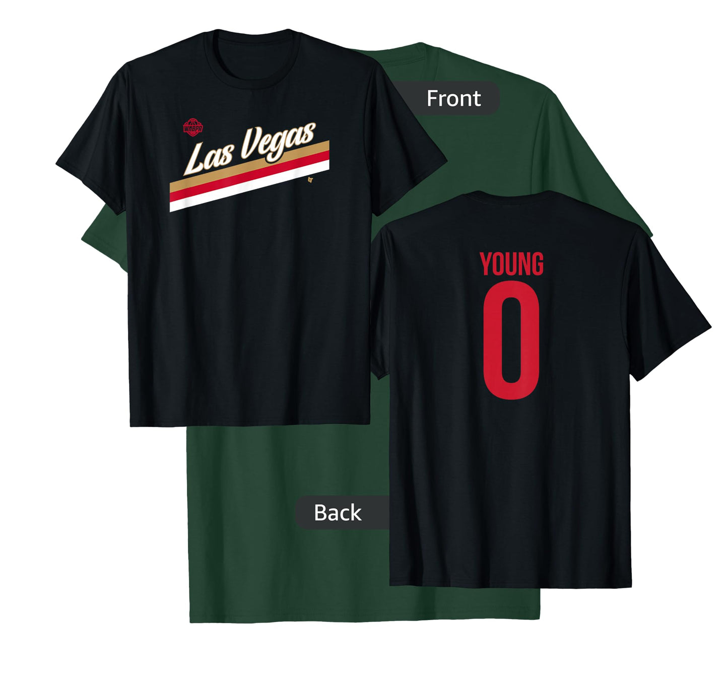 Jackie Young 0 - Number on Back - Las Vegas Basketball T-Shirt