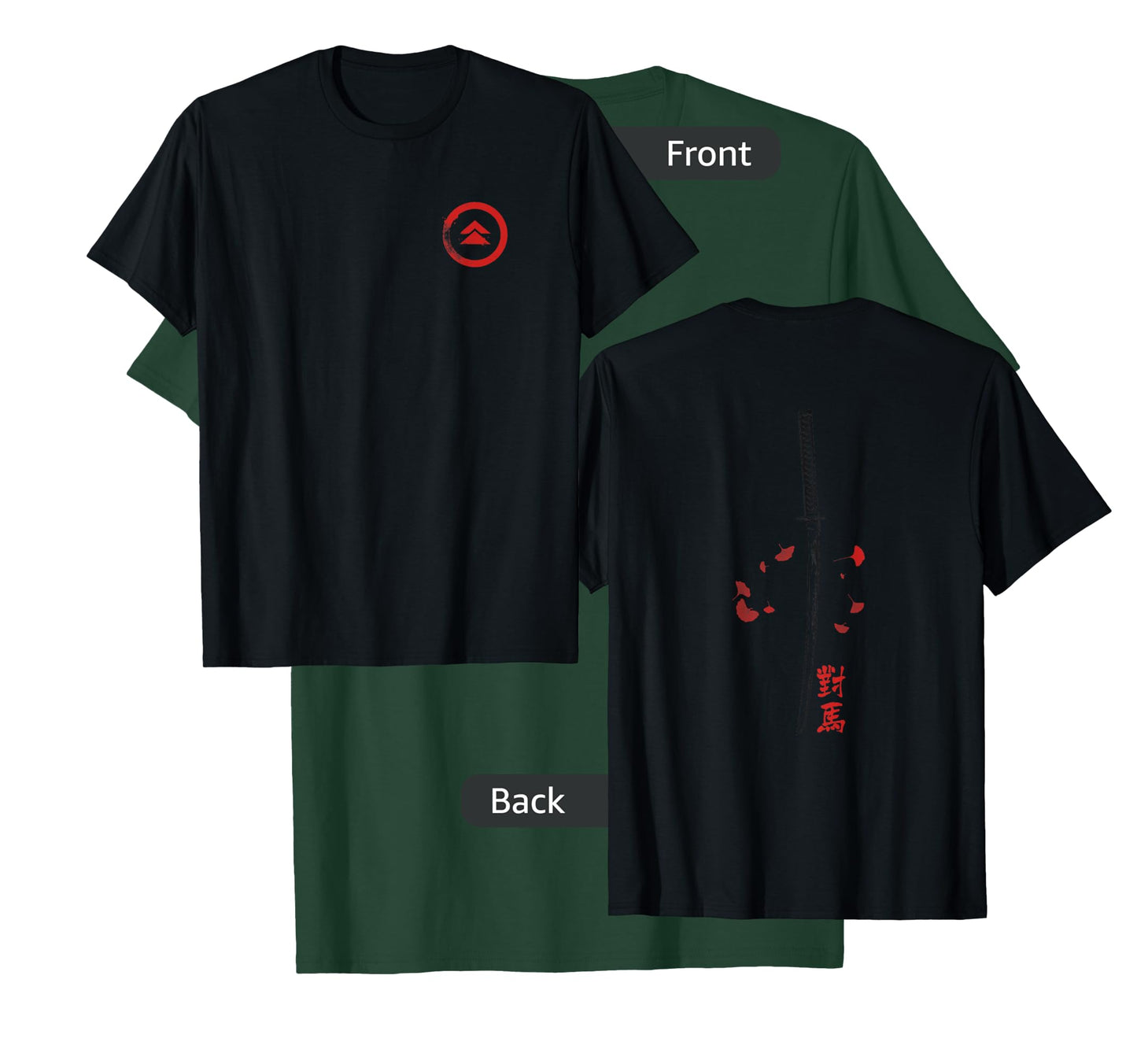 Ghost of Tsushima Front and Back Katana Leaves Video Game T-Shirt