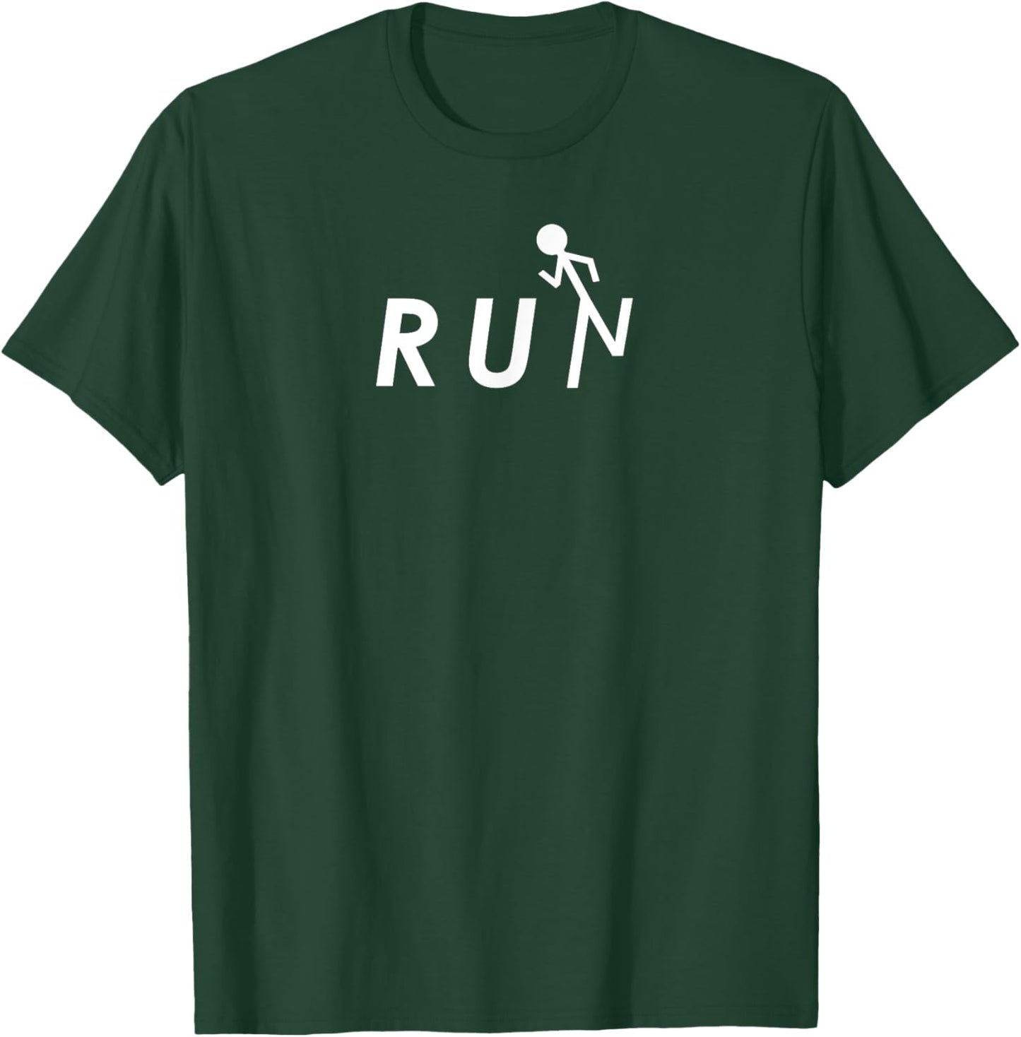 Run Stick Figur Runner Running Funny 5k Runners Marathon T-Shirt - T-Shirt | Forest