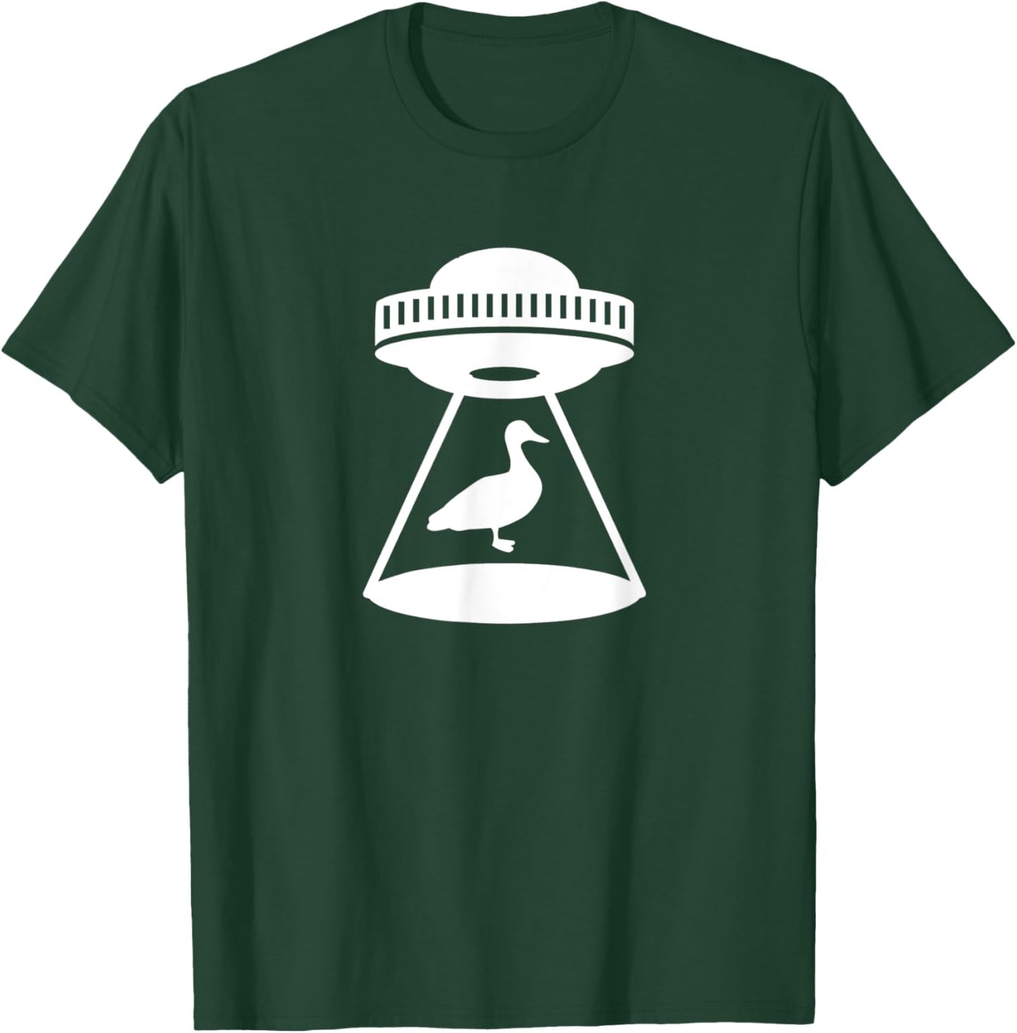 Duck Abduction Alien Spaceship Space Water Fowl Mallard T-Shirt - T-Shirt | Forest