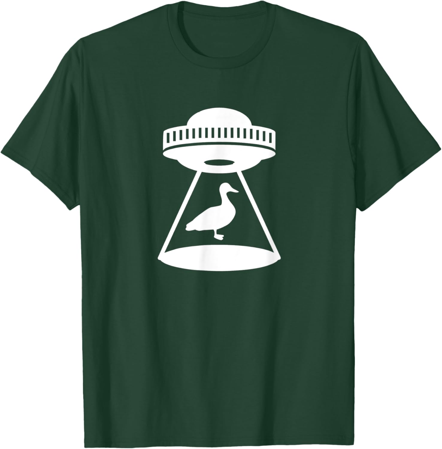 Duck Abduction Alien Spaceship Space Water Fowl Mallard T-Shirt - T-Shirt | Forest