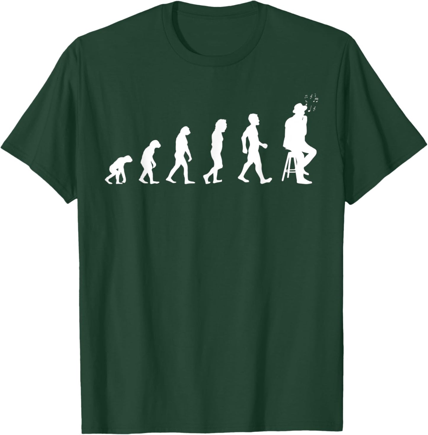 Evolution Harmonica Player T-Shirt - T-Shirt | Forest