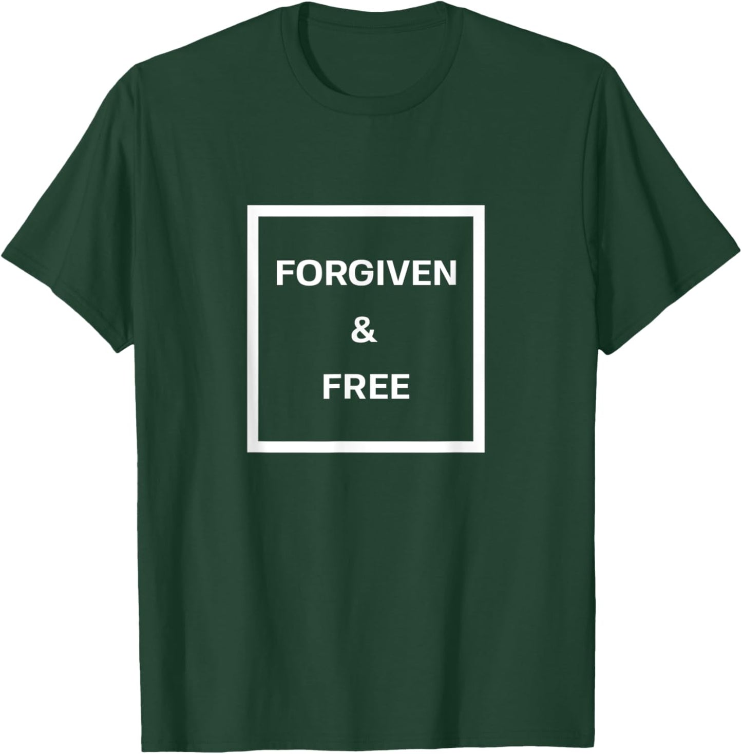 Forgiven & Free Christian Inspirational Design T-Shirt - T-Shirt | Forest