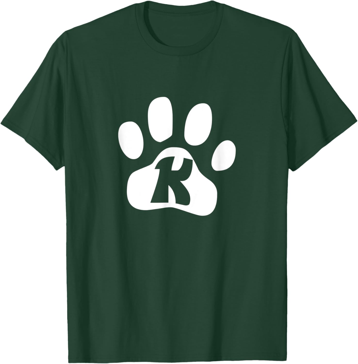 Letter K Dog Paw Alphabet Outfit For Dog Lovers Puppy Women Kids T-Shirt - T-Shirt | Forest