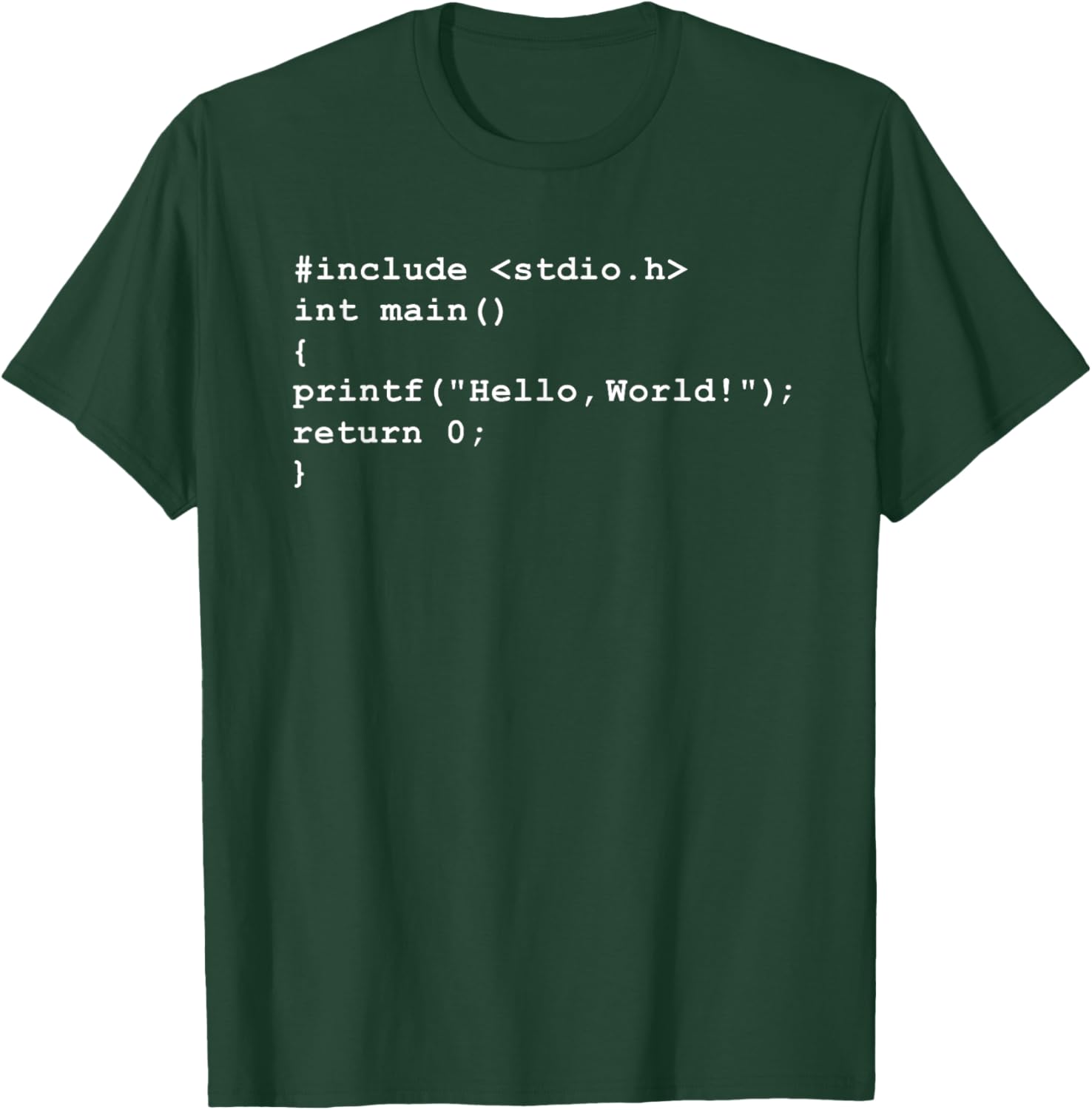 Computer Programmer Coding Software Designs Hello World C Programming - Black, Small, -Adults T-Shirt - T-Shirt | Forest