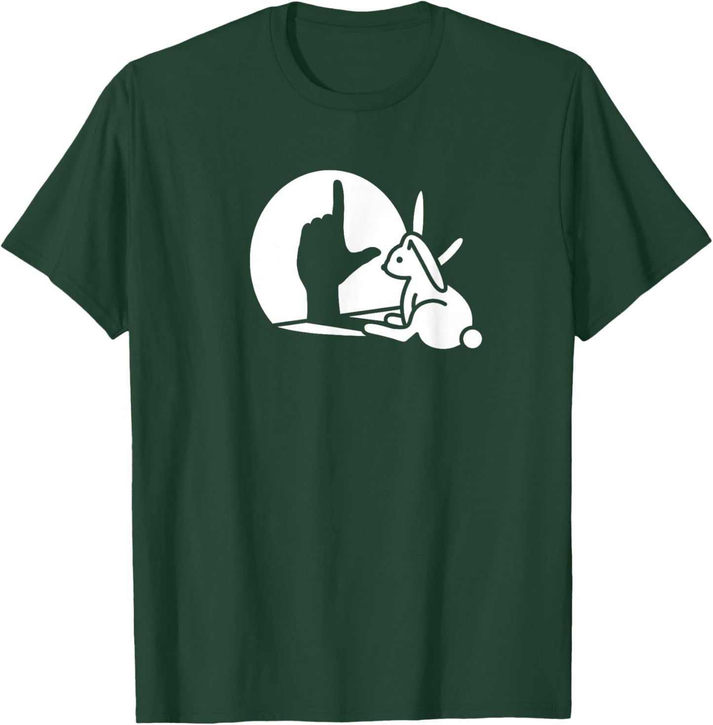 Loser funny Rabbit shadow hand sign language bunny humor T-Shirt - T-Shirt | Forest