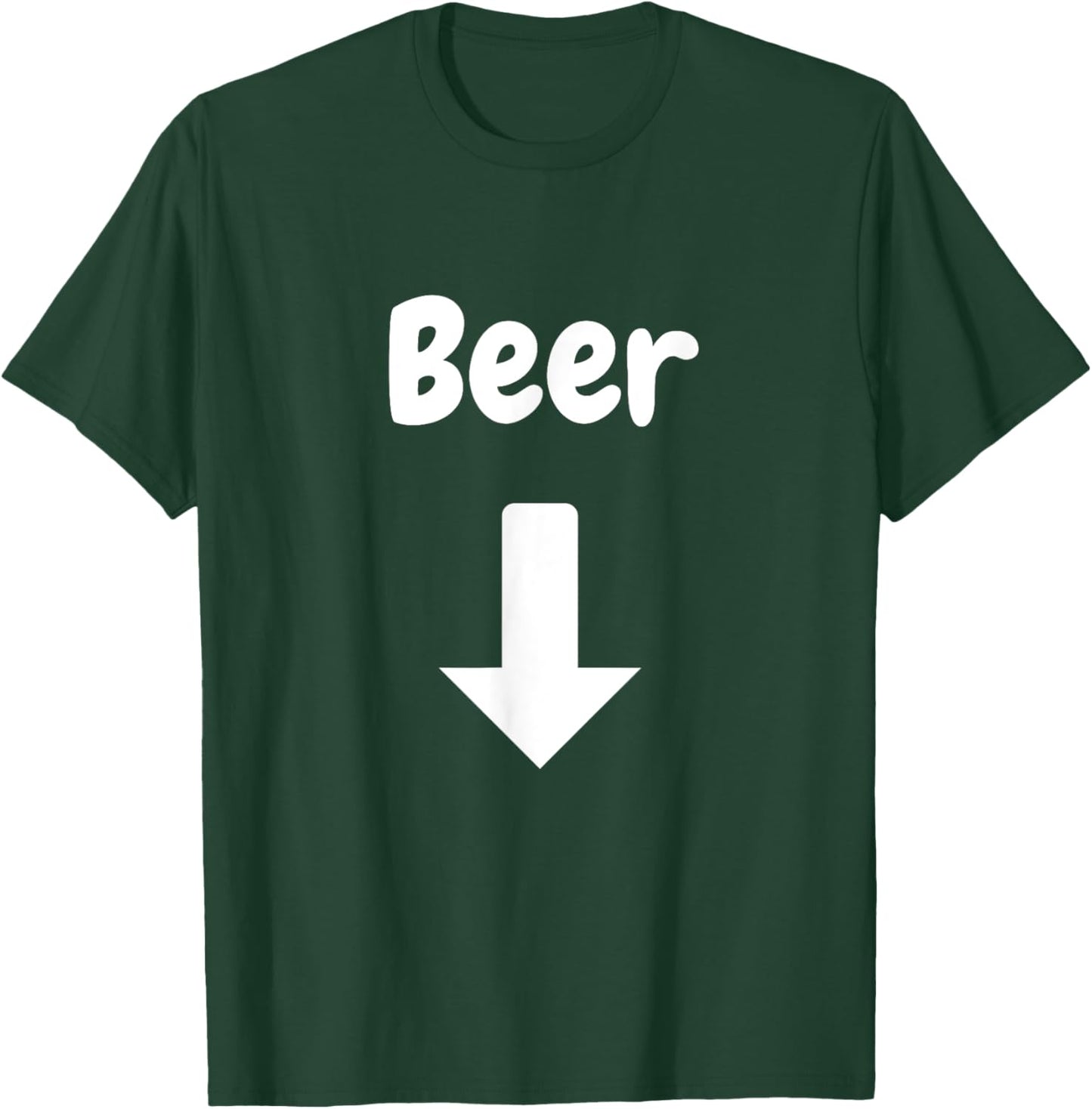 Beer with arrow pointing belly T-Shirt - T-Shirt | Forest