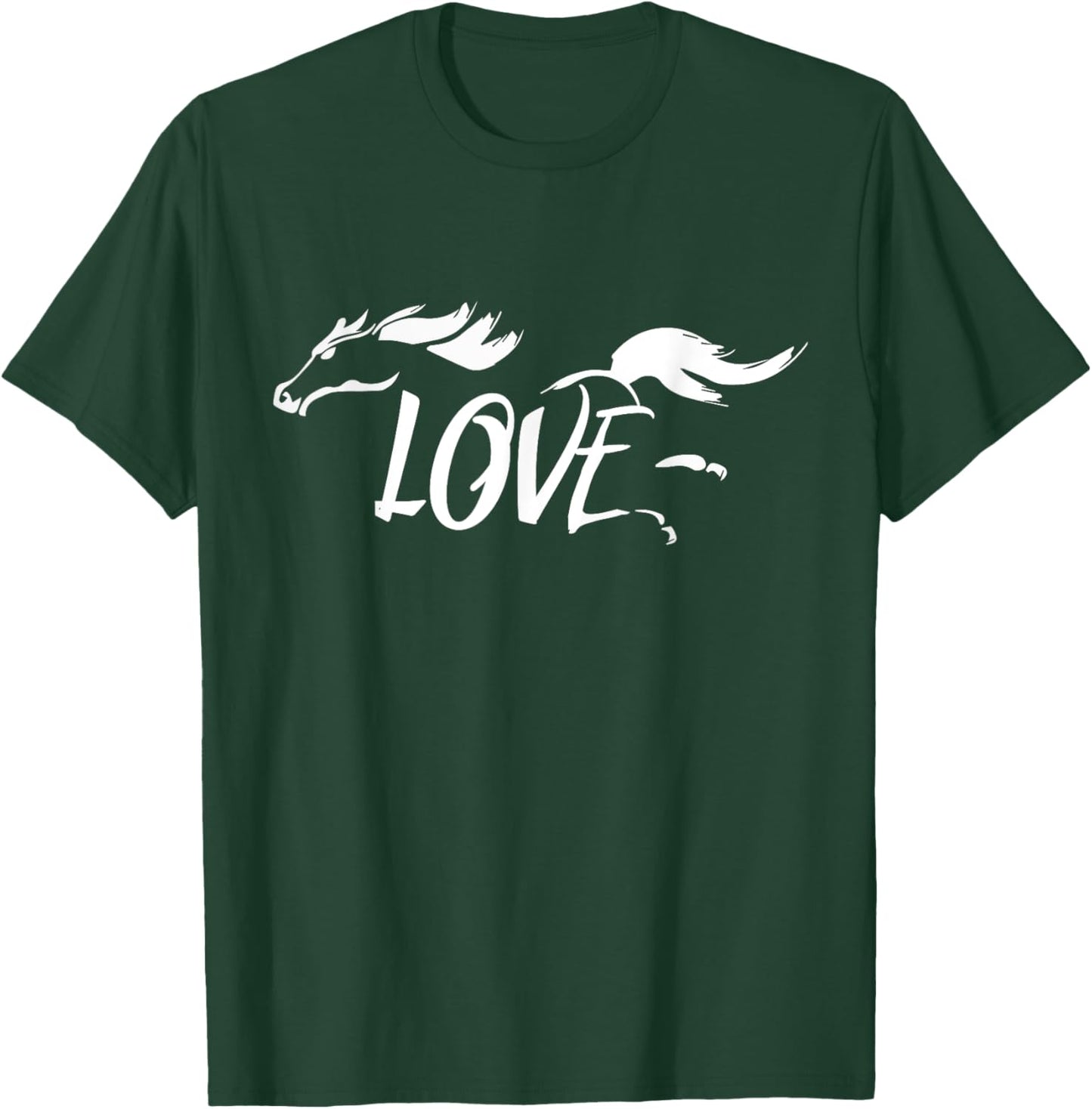 Love Horses Gifts For Horse Lovers Girls Women T-Shirt - T-Shirt | Forest