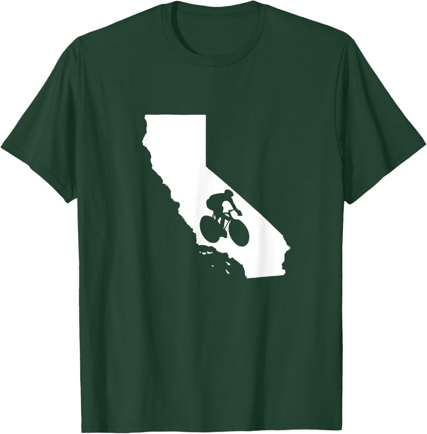 California State Biking Biker Bicycle Bicyclist T-Shirt - T-Shirt | Forest
