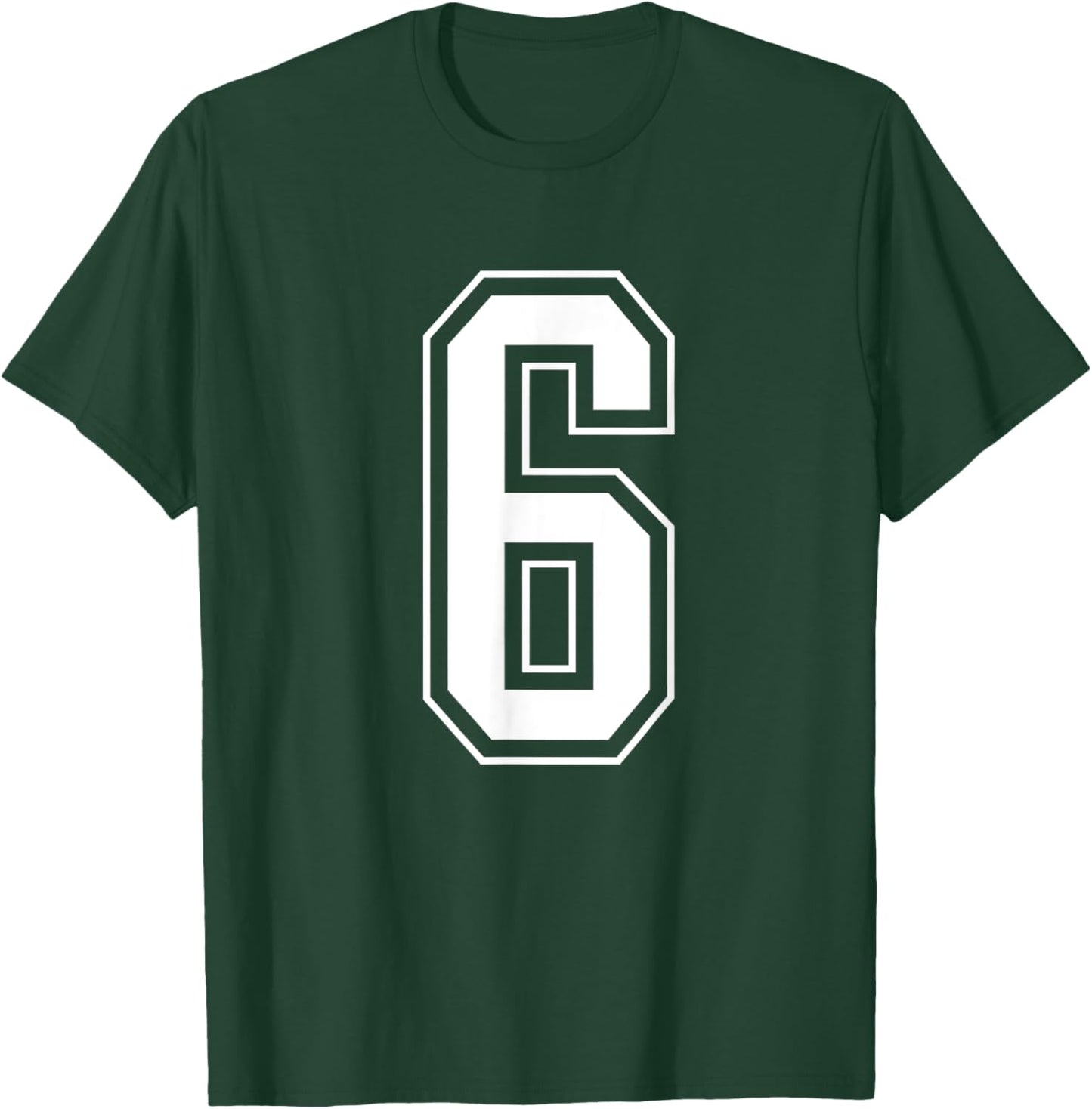 Varsity Jersey Number 6 T-Shirt - T-Shirt | Forest