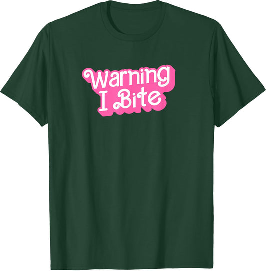 Warning I Bite , Small, Black T-Shirt - T-Shirt | Forest