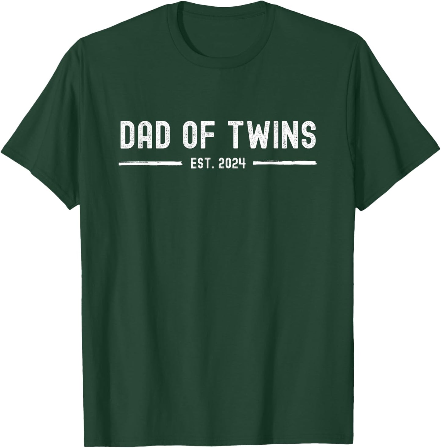 Dad of Twins Est. 2024 - First Father's Day with Twins Gift T-Shirt - T-Shirt | Forest