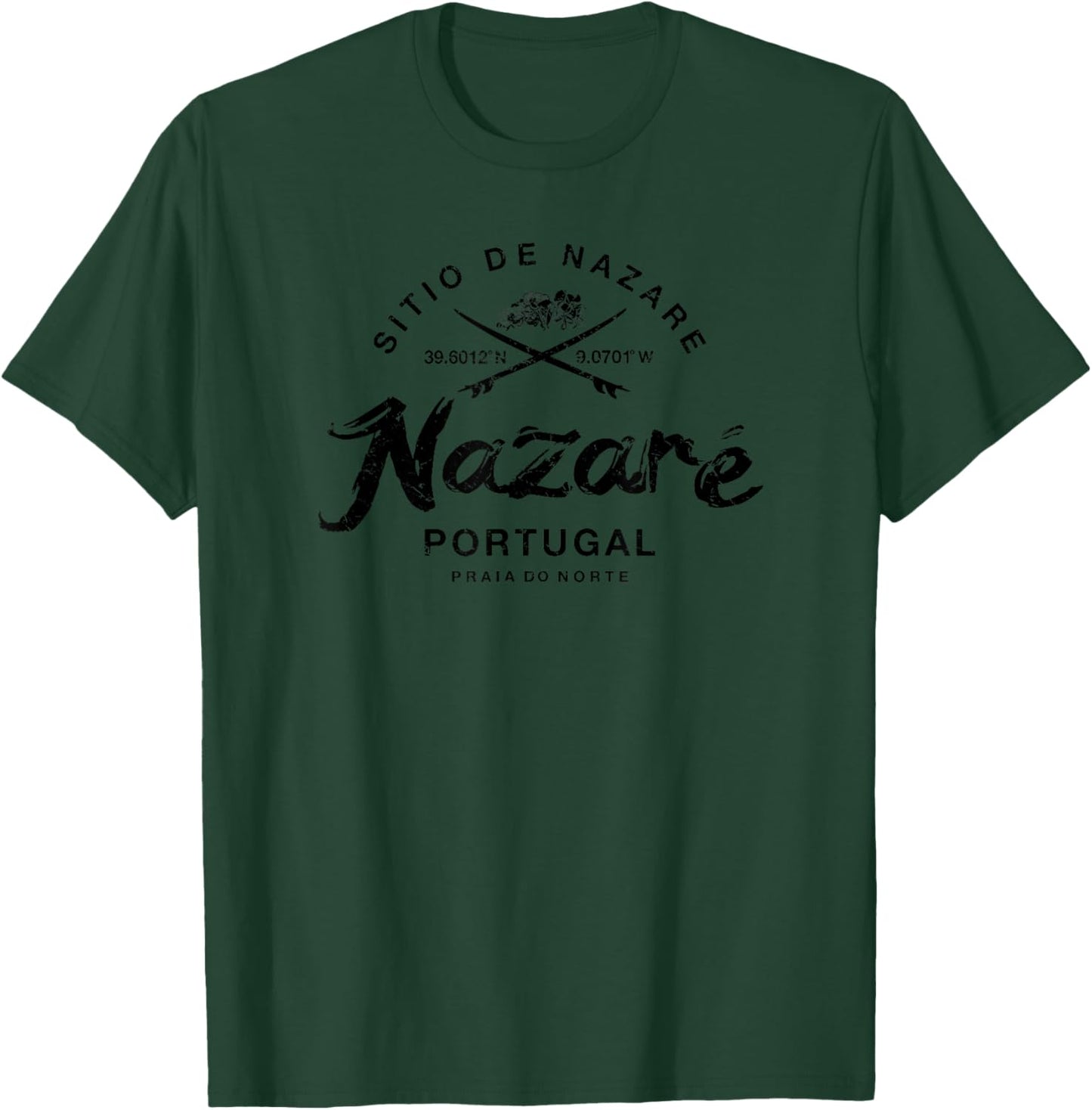 Nazare Portugal Vintage Surfing T-Shirt - T-Shirt | Forest