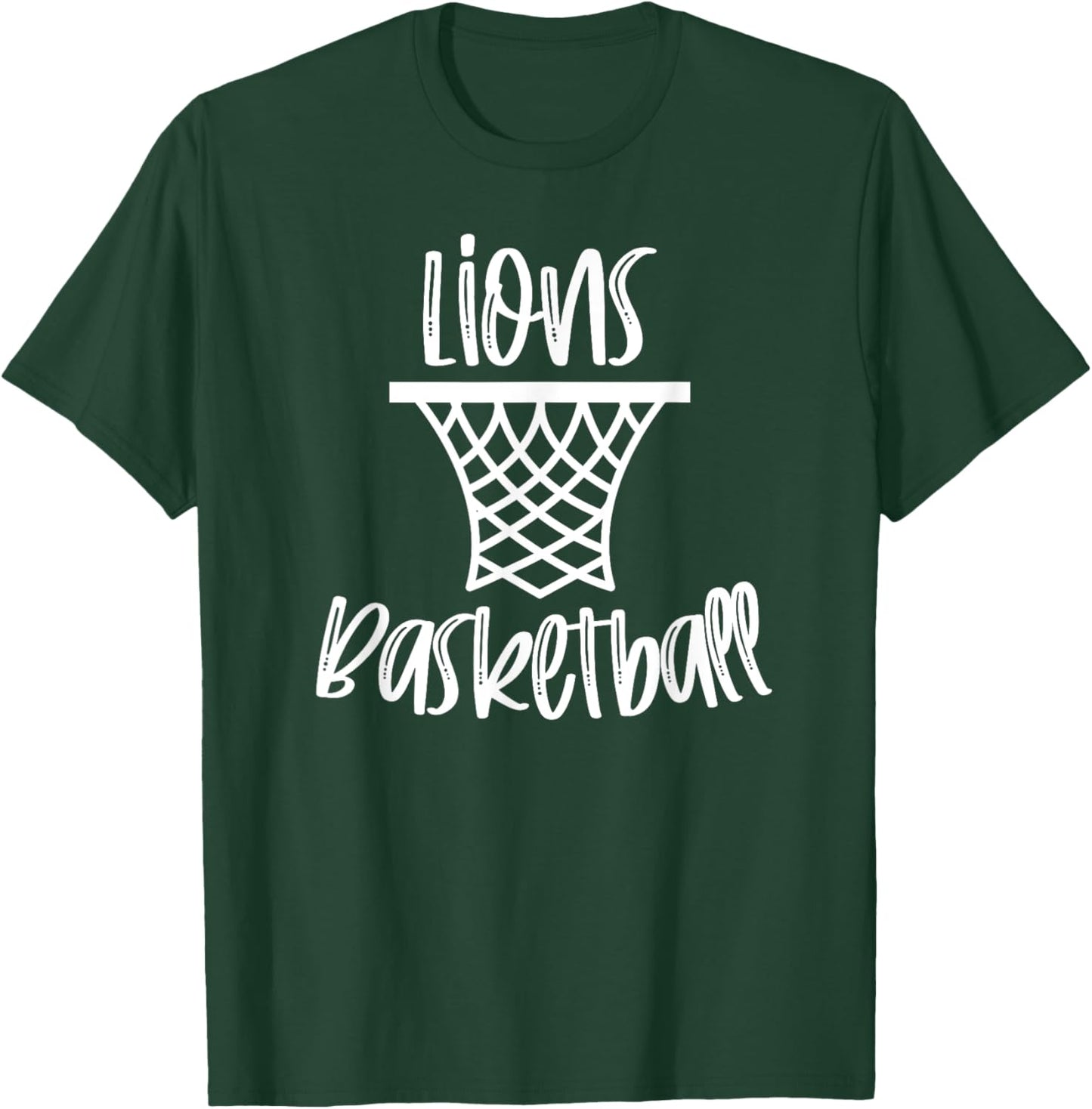 Lions Basketball Team Mascot School Spirit Game Night T-Shirt - T-Shirt | Forest