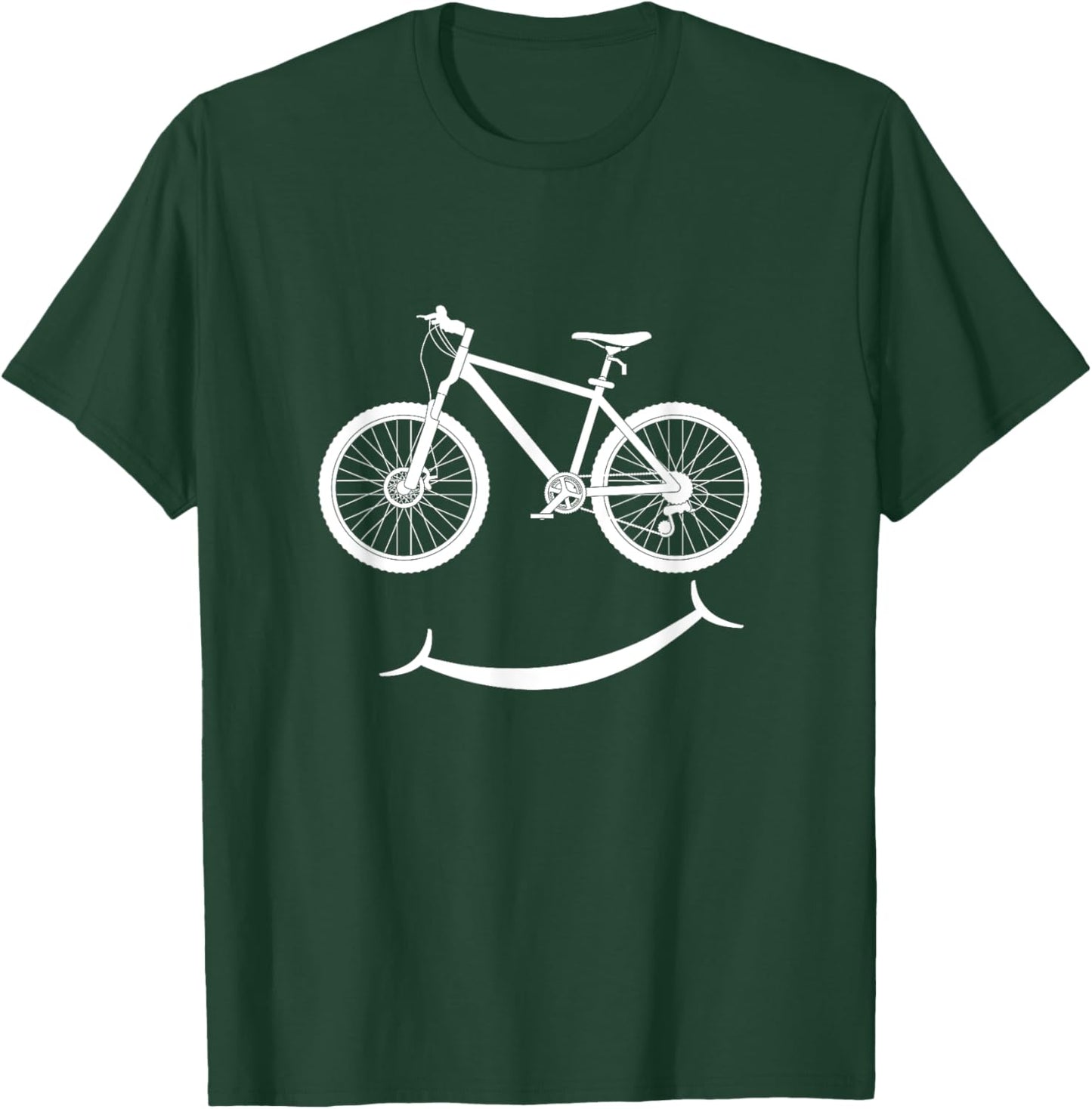 Funny Bicycle Smile Bike Smiling Face Biker Cycling Lover T-Shirt - T-Shirt | Forest