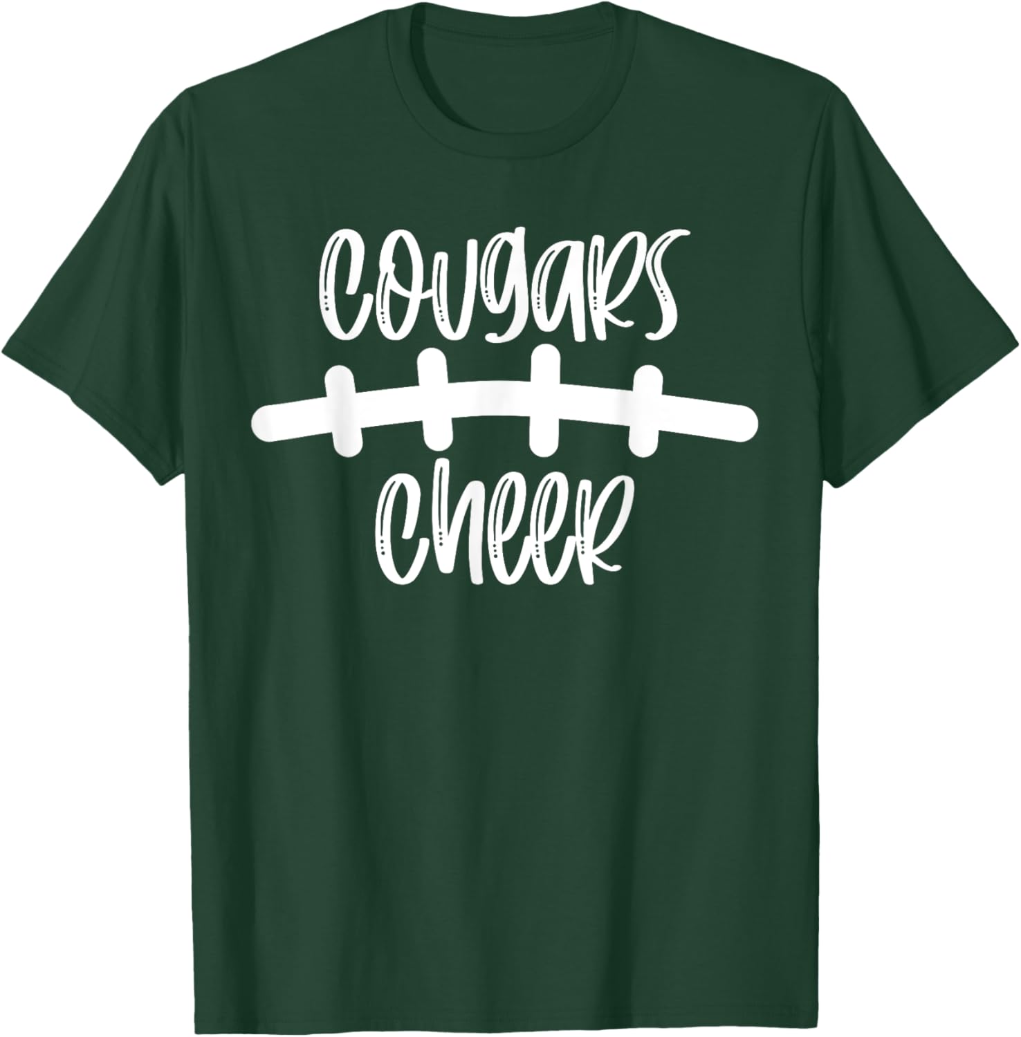 Cougars Cheer School Spirit Football Team Mascot Game Night T-Shirt - T-Shirt | Forest