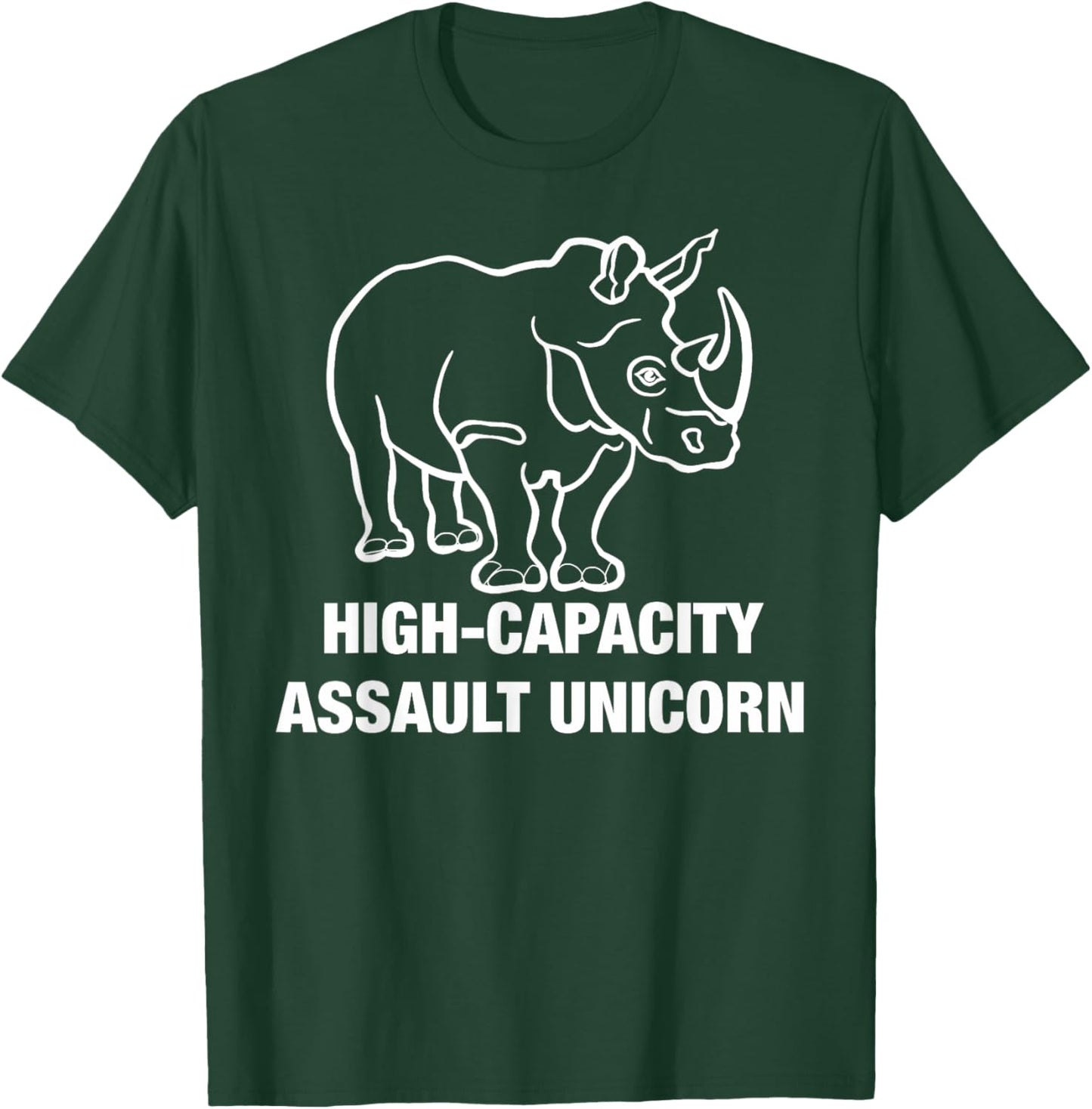 Funny Unicorn Military High Capacity Assault Rhino Horn T-Shirt - T-Shirt | Forest
