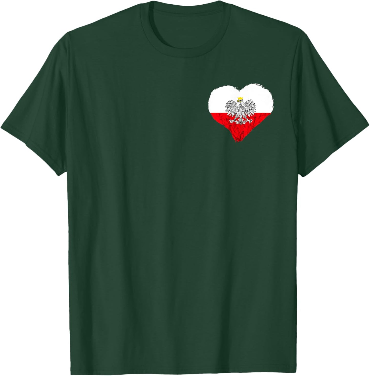 Poland Polish Flag Heart Polish Eagle Polish Pride Polska T-Shirt - T-Shirt | Forest