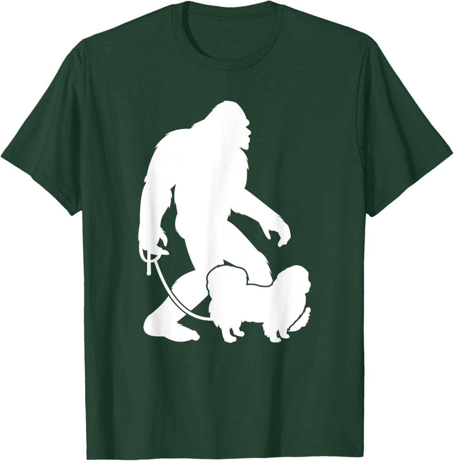 Bigfoot Walking Pekingese Dog T-Shirt - T-Shirt | Forest