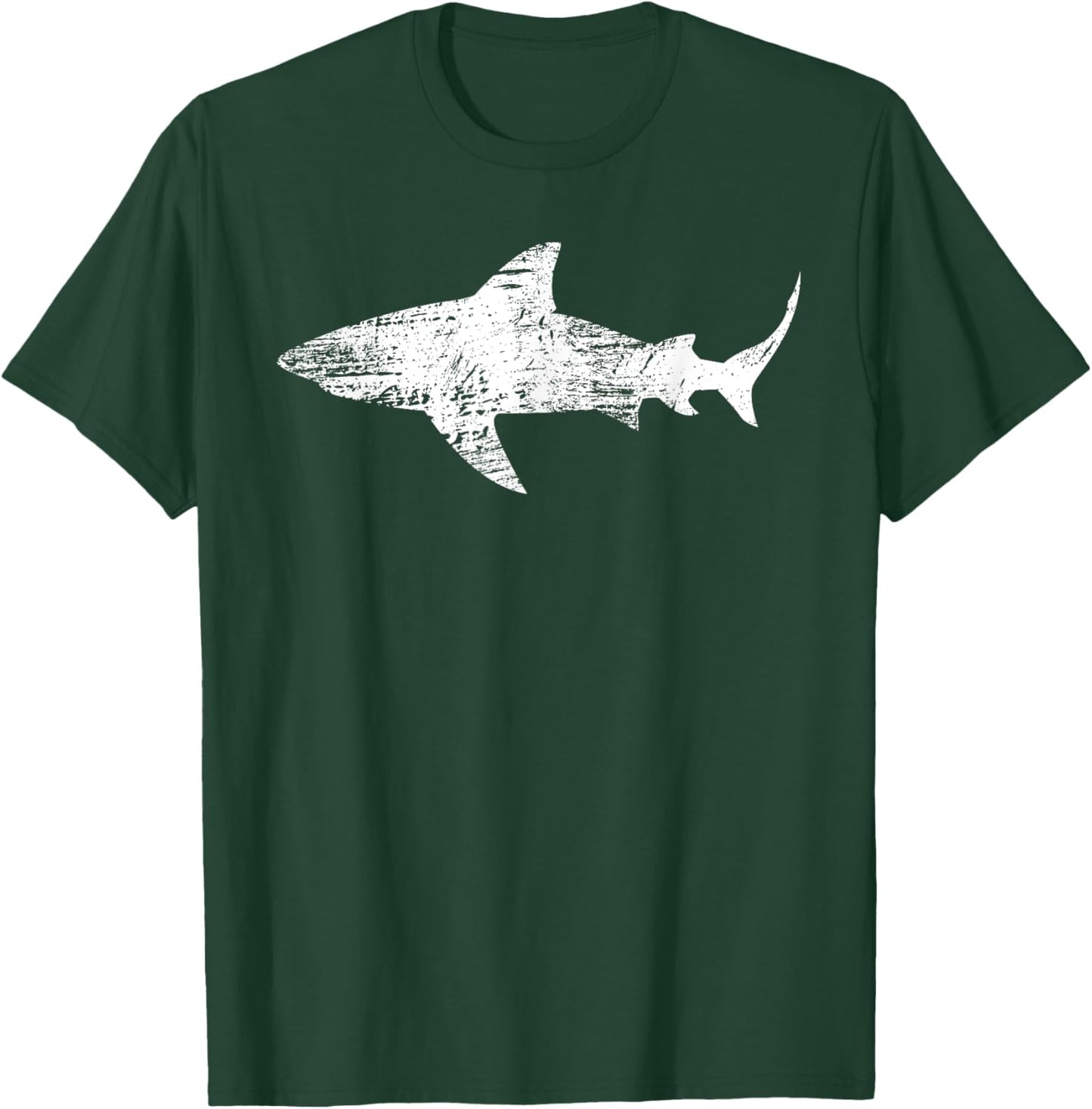 Vintage Shark Silhouette | Hammerhead Shark Tiger Shark T-Shirt - T-Shirt | Forest