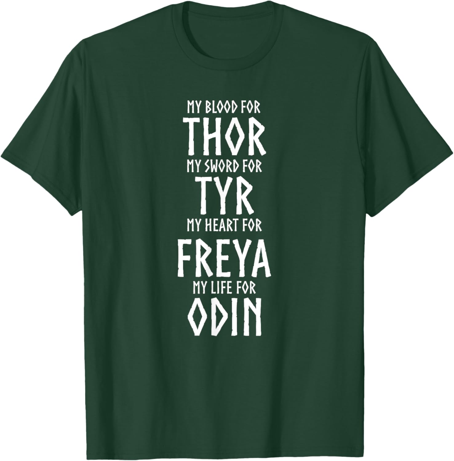 Norse Viking Gods - Thor Tyr Freya Odin - Nordic Mythology T-Shirt - T-Shirt | Forest