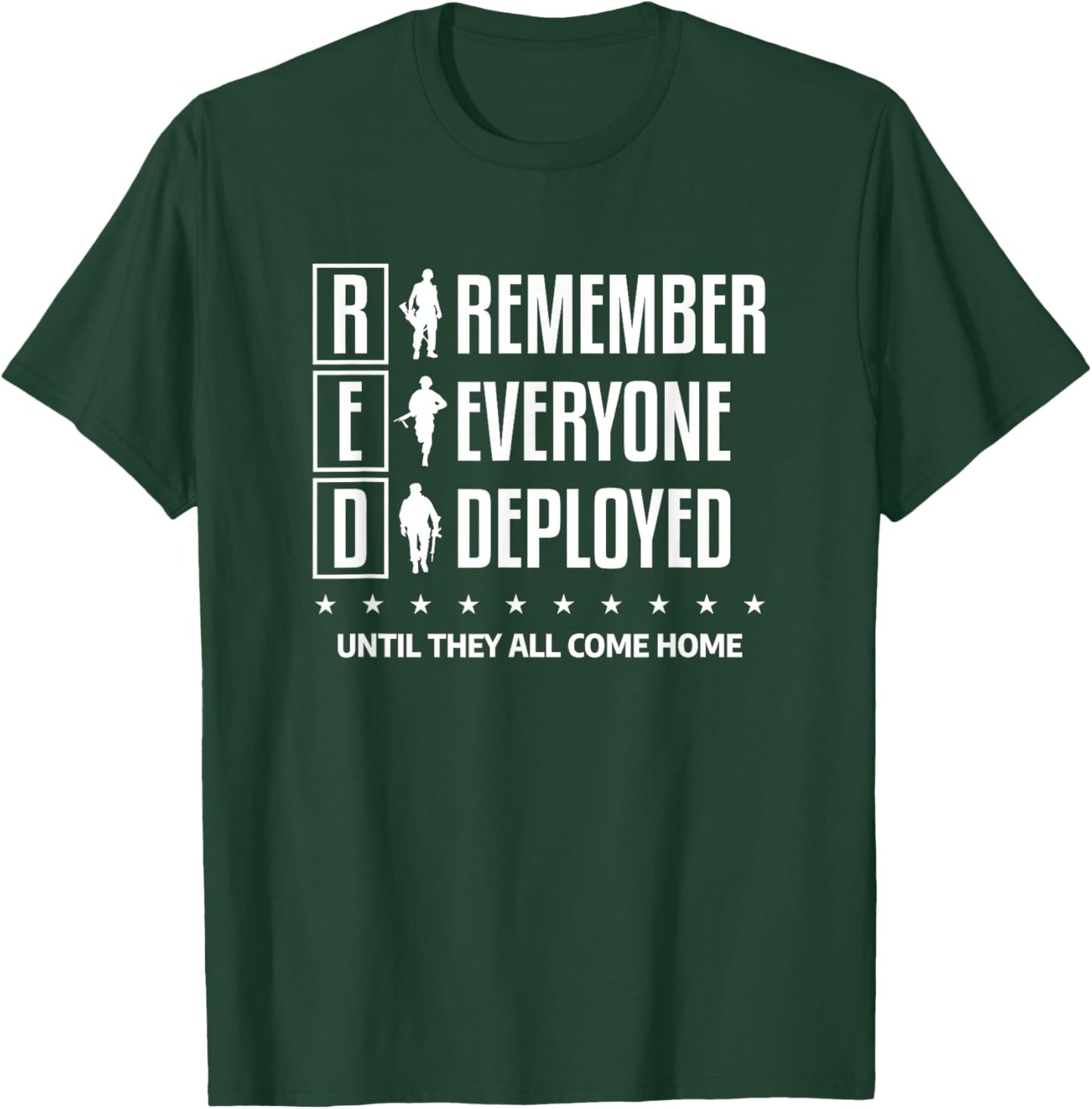 Red Remember Everyone Deployed Military Army Troops T-Shirt - T-Shirt | Forest