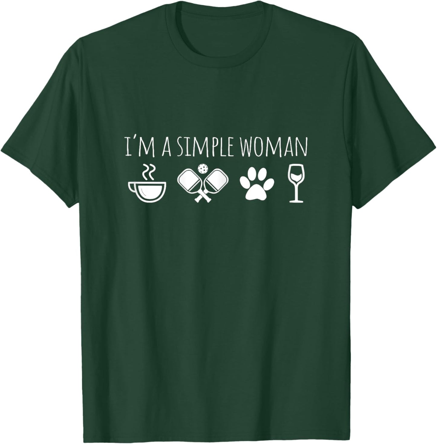Funny Coffee Pickleball Dog Wine Pickleball Player Paddle T-Shirt - T-Shirt | Forest