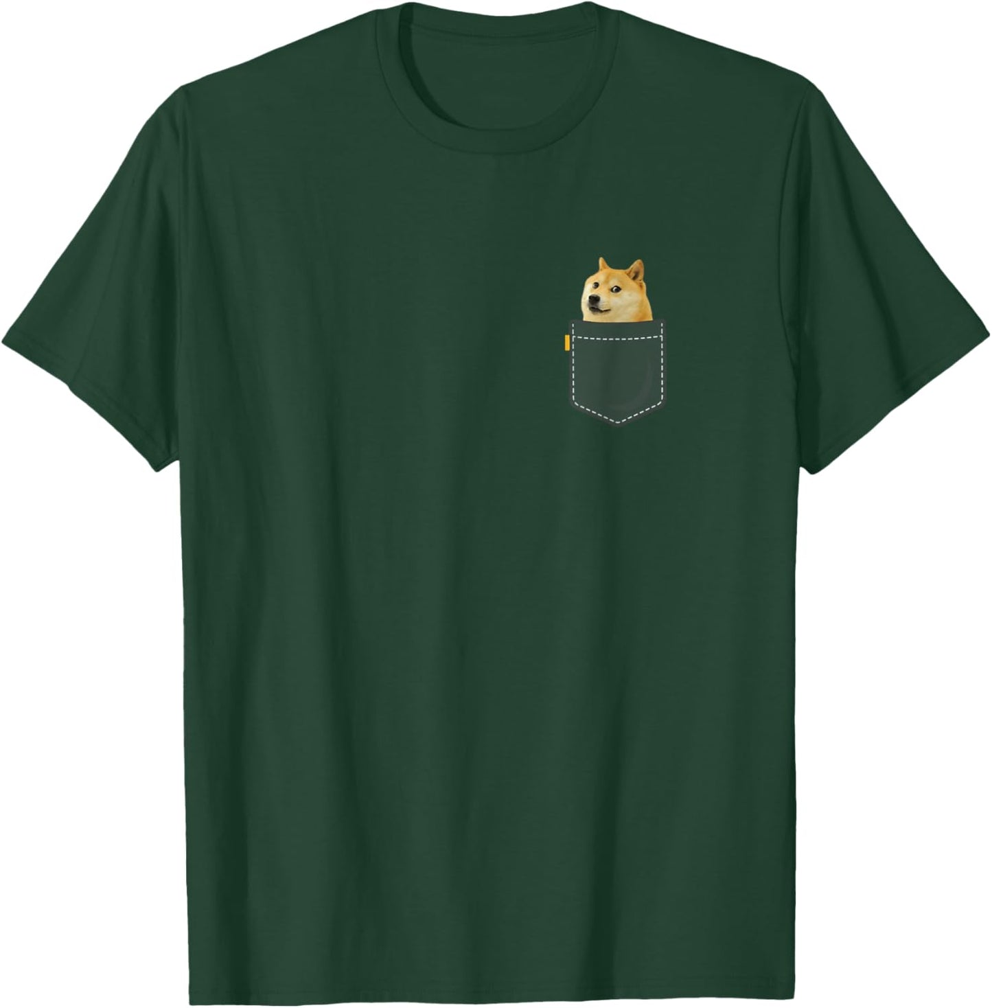 Dogecoin Crypto Meme breast pocket DOGE Meme Logo Dogecoin T-Shirt - T-Shirt | Forest