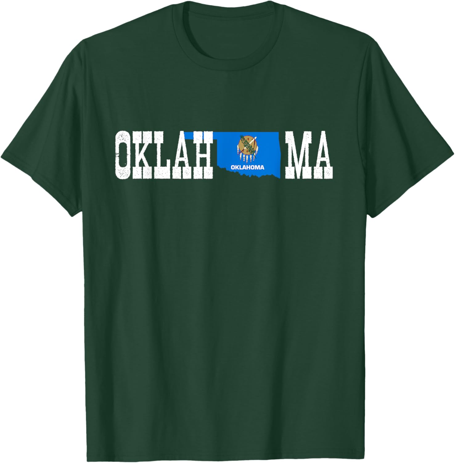 Oklahoma State and Oklahoma Flag with Pride for Oklahoma T-Shirt - T-Shirt | Forest