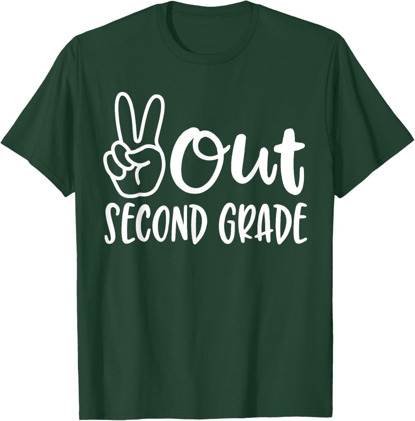Last Day of School Peace Out 2nd Second Grade Teacher Kids T-Shirt - T-Shirt | Forest