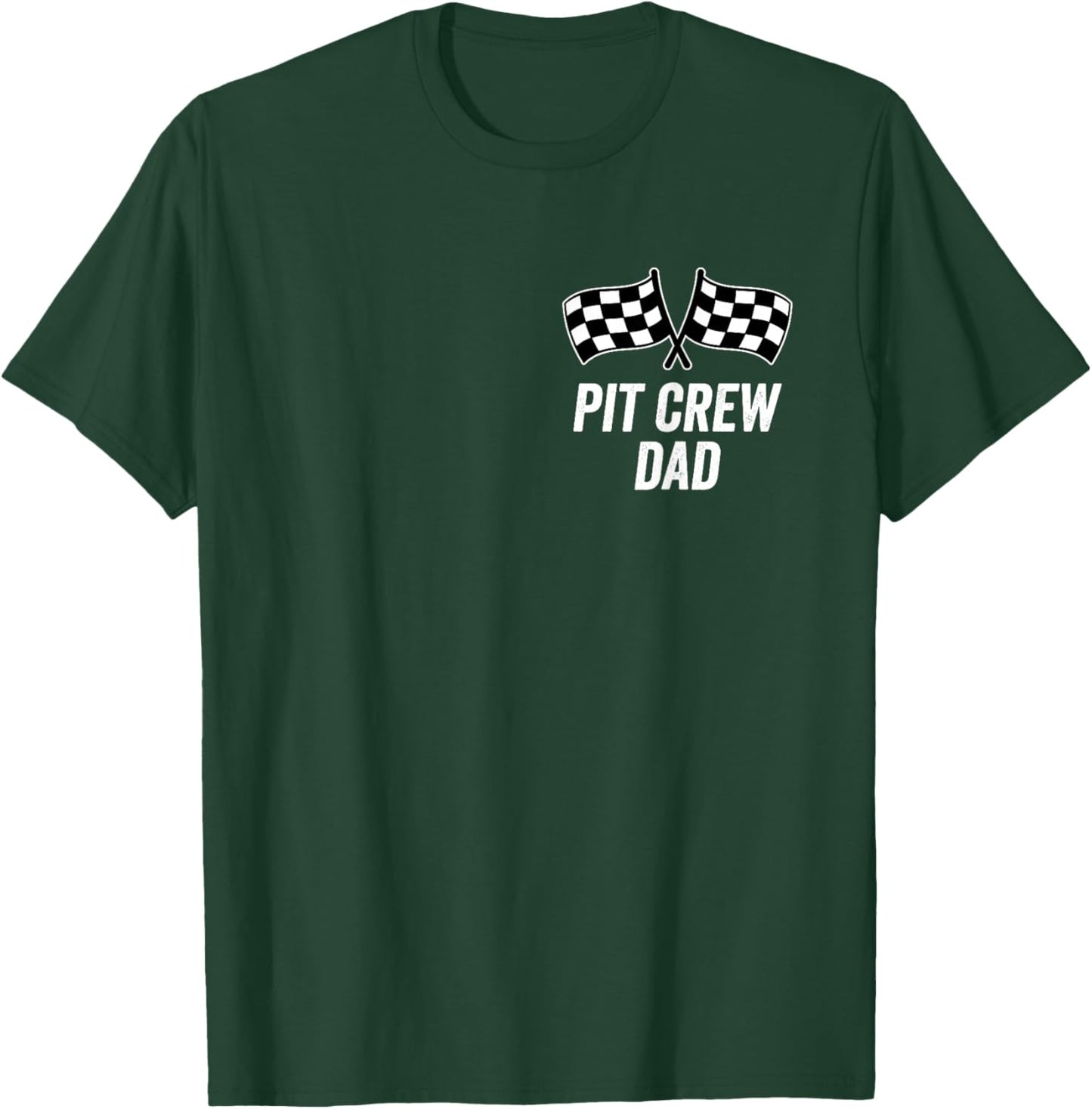 Pit Crew Dad Checkered Flag Hosting Race Car Birthday Partie T-Shirt - T-Shirt | Forest