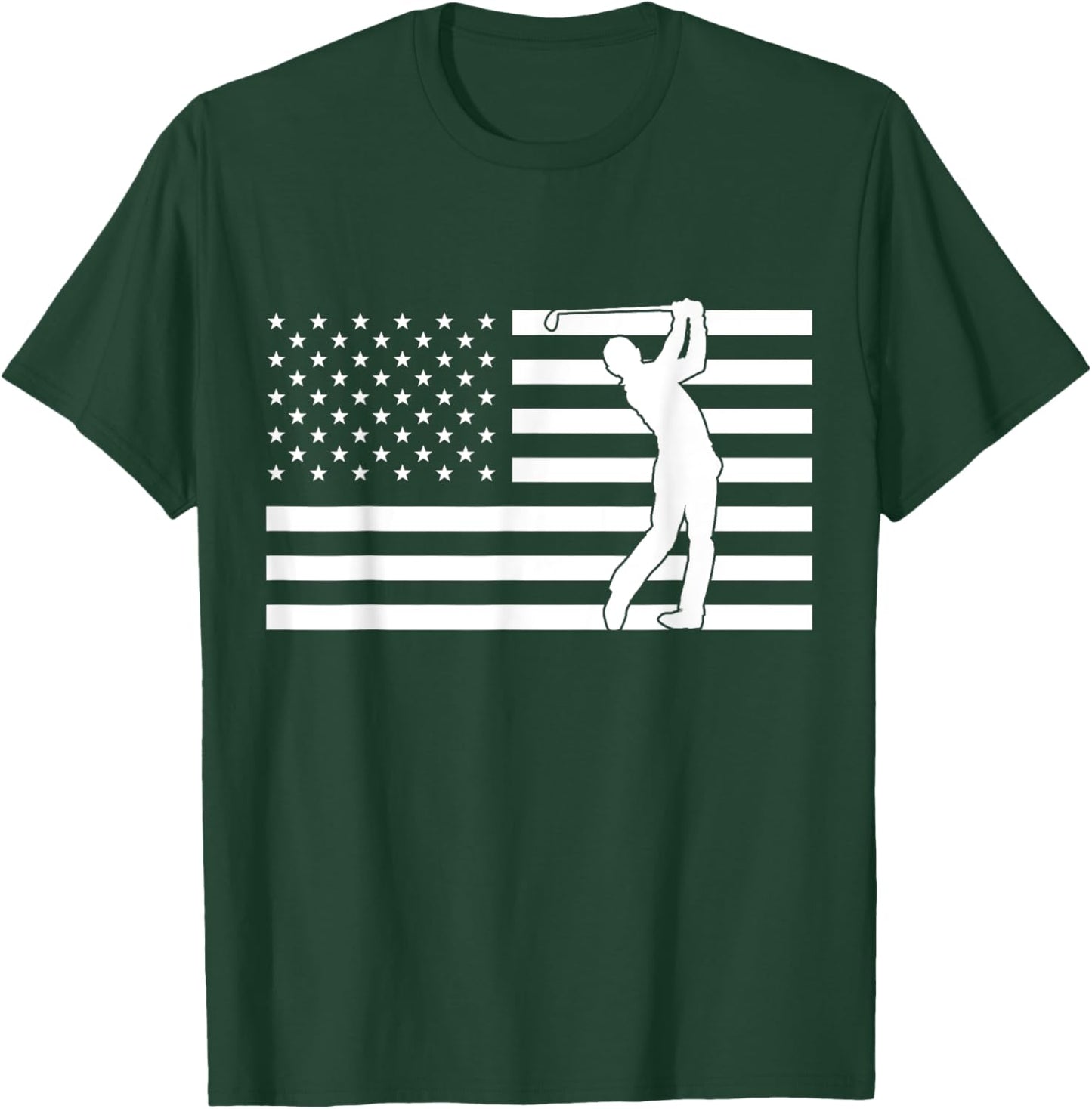 USA Flag Golf Clothing - American Flag Golf T-Shirt - T-Shirt | Forest
