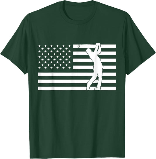 USA Flag Golf Clothing - American Flag Golf T-Shirt - T-Shirt | Forest