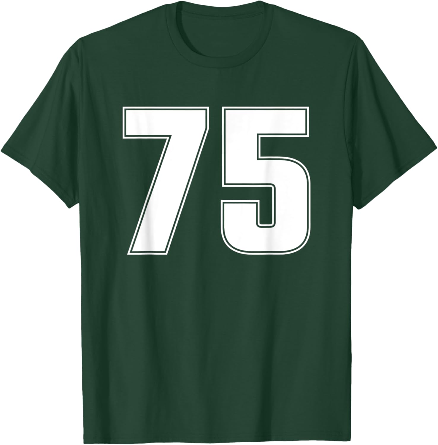 Number 75 Seventy Five Years Old Age Sports Team Jersey 75th T-Shirt - T-Shirt | Forest