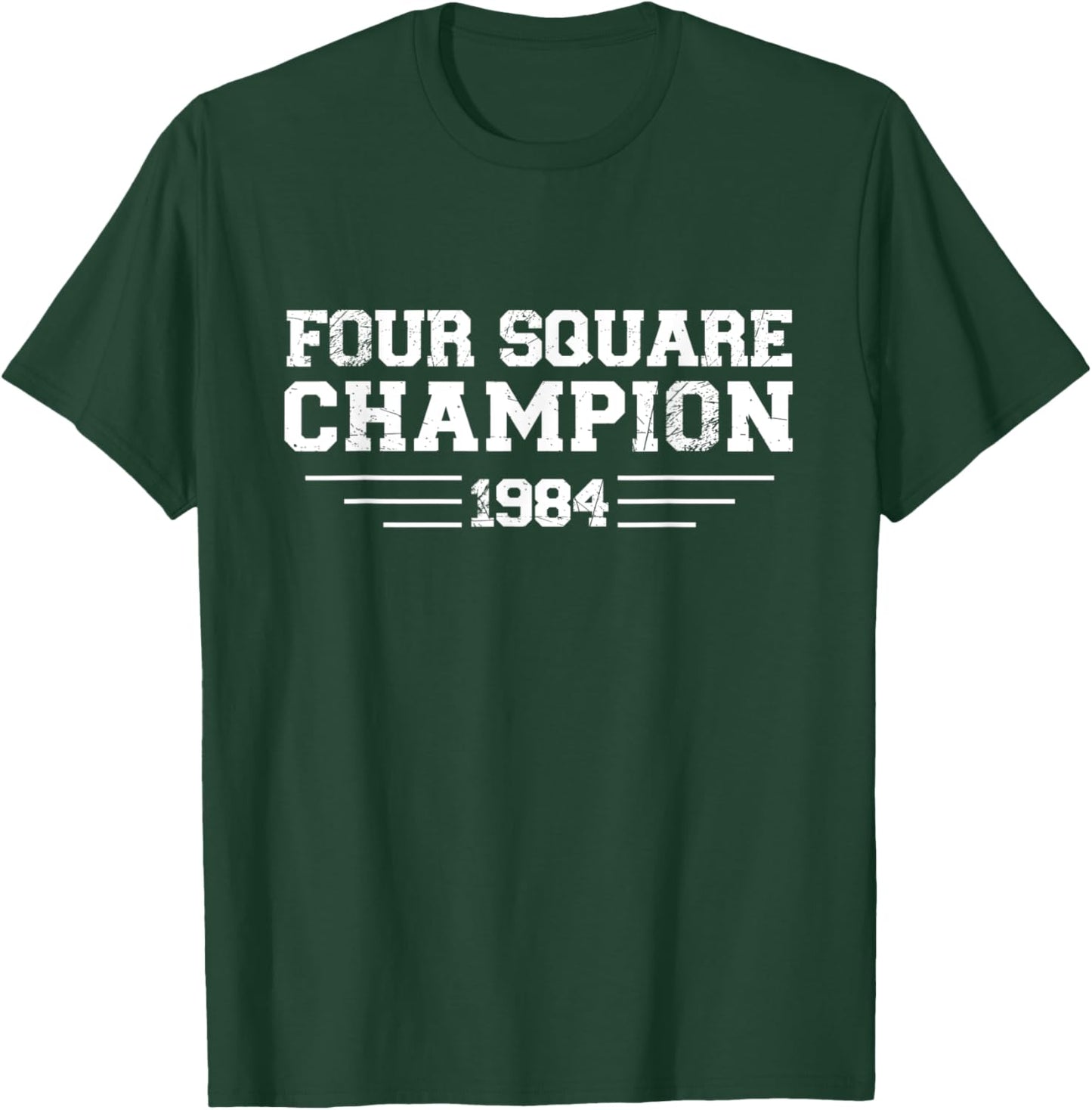 Four Square Champion 1984. Funny 80s 90s Playground Champ T-Shirt - T-Shirt | Forest
