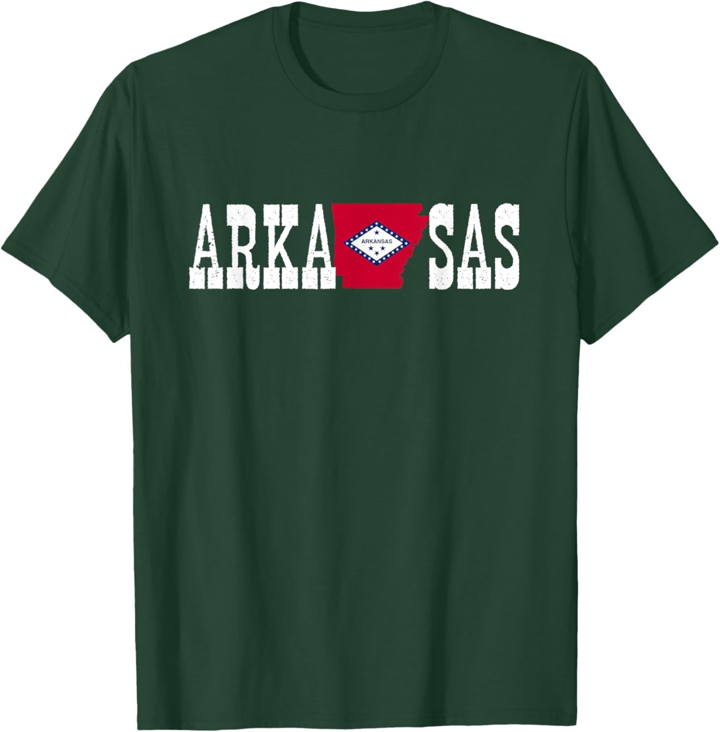 Arkansas State and Arkansas Flag with Pride for Arkansas T-Shirt - T-Shirt | Forest