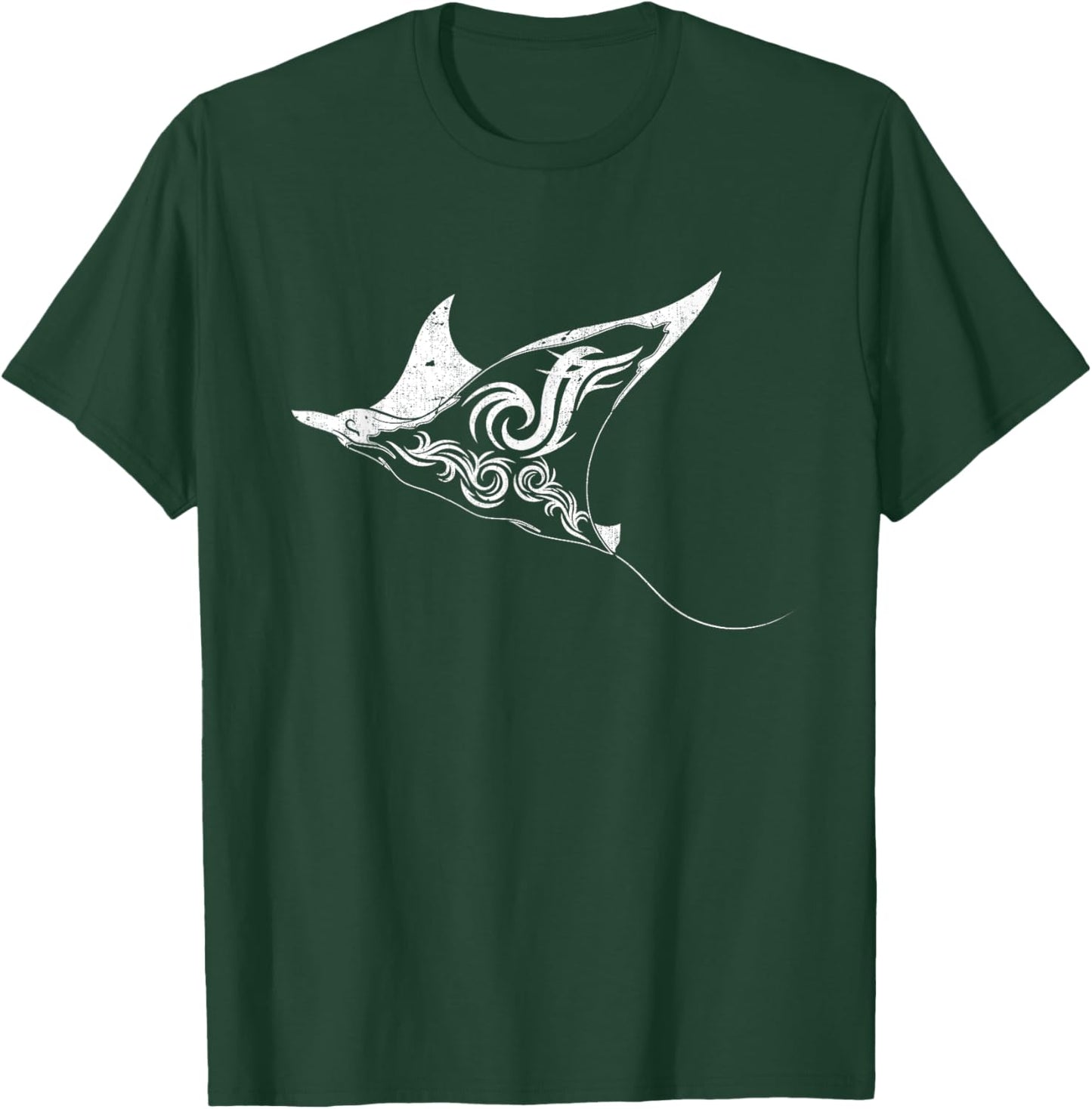 Polynesian Tattoo Aquarium Stingray Tribal Animal Manta Ray T-Shirt - T-Shirt | Forest