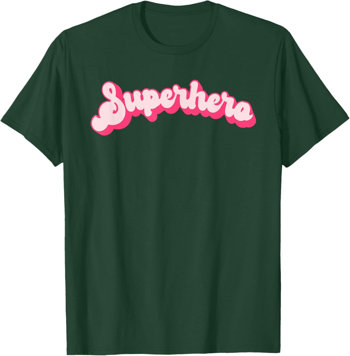 Superhero - Cute Pink Vintage Retro Halloween Super Hero T-Shirt - T-Shirt | Forest