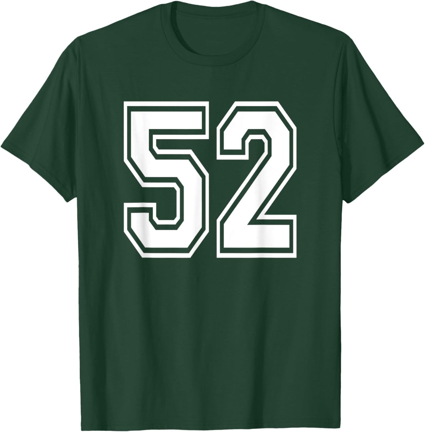 Number 52 Numbered Uniform Sports Jersey Team 52nd Birthday T-Shirt - T-Shirt | Forest