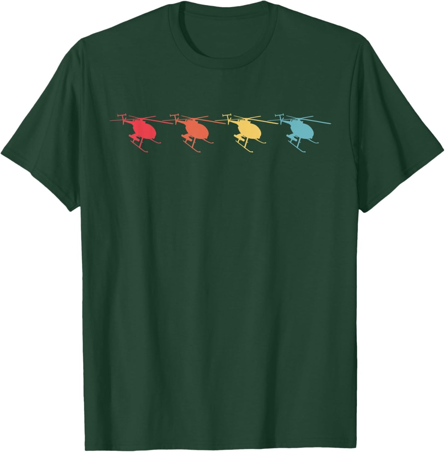 Retro MH-6 Little Bird Military Helicopter T-Shirt - T-Shirt | Forest