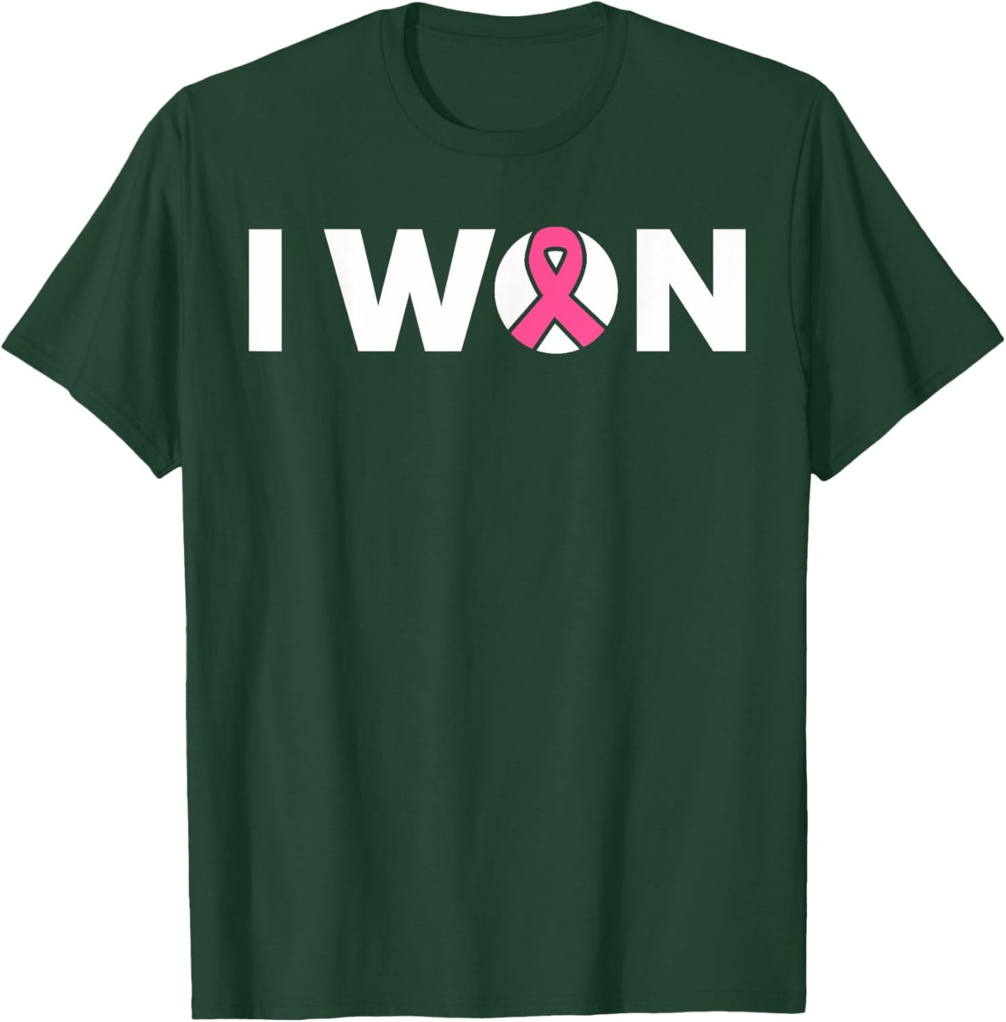 Breast Cancer Awareness Month Cute Retro I Won Pink October T-Shirt - T-Shirt | Forest