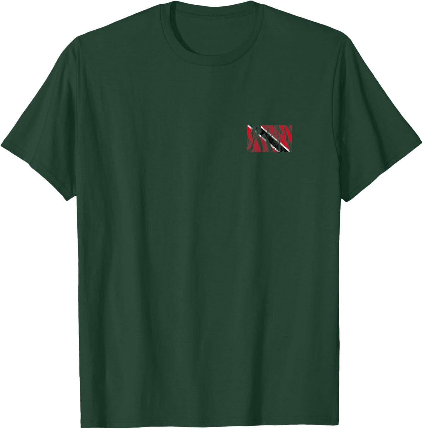 Distressed Trinidad And Tobago Flag Pocket Style Trinidadian T-Shirt - T-Shirt | Forest