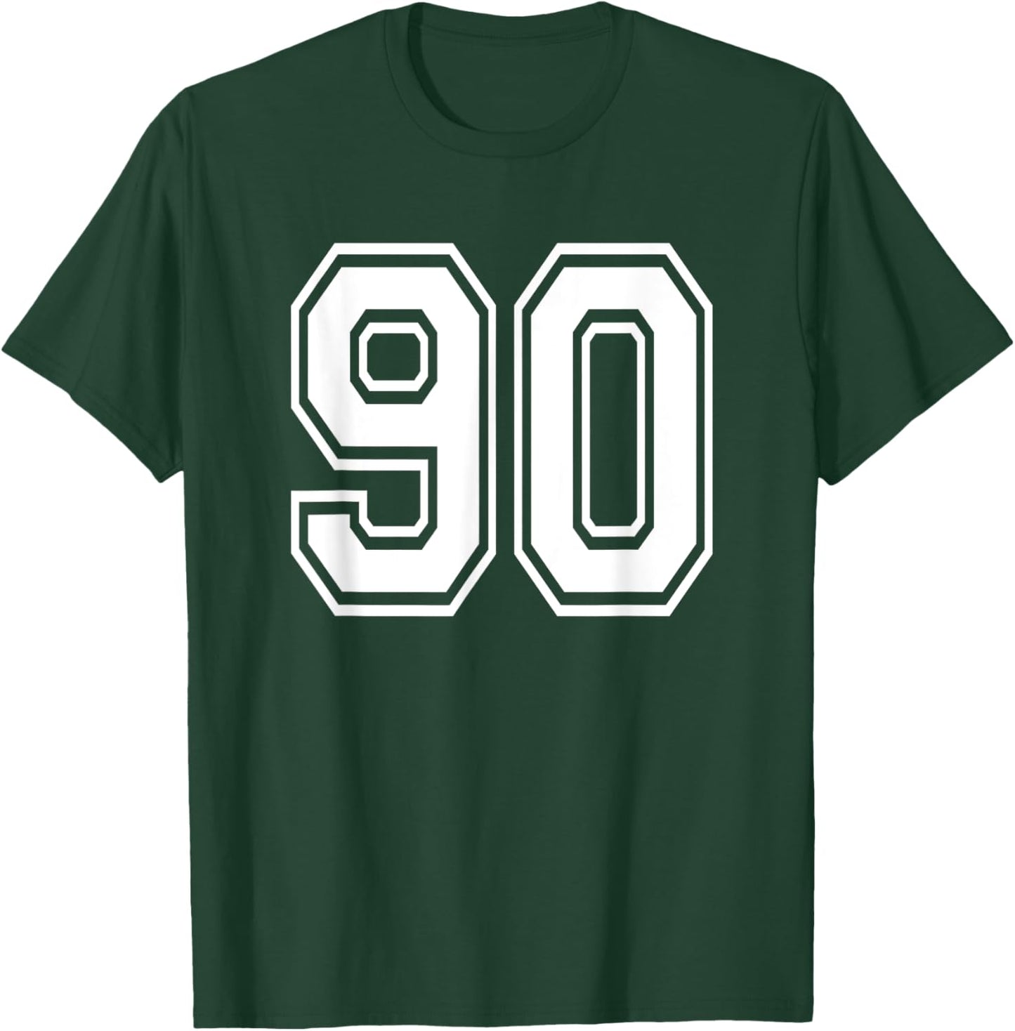 Number 90 Numbered Uniform Sports Jersey Team 90th Birthday T-Shirt - T-Shirt | Forest