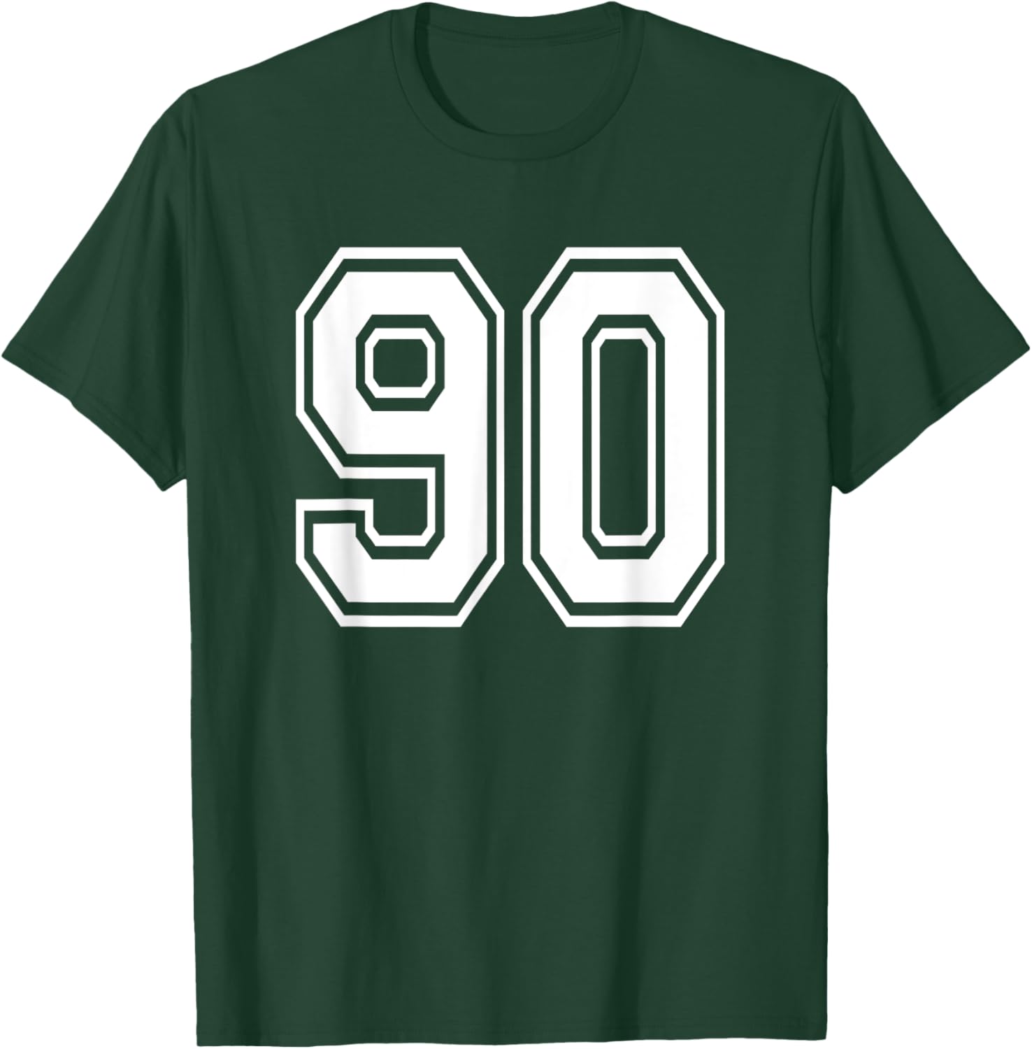 Number 90 Numbered Uniform Sports Jersey Team 90th Birthday T-Shirt - T-Shirt | Forest