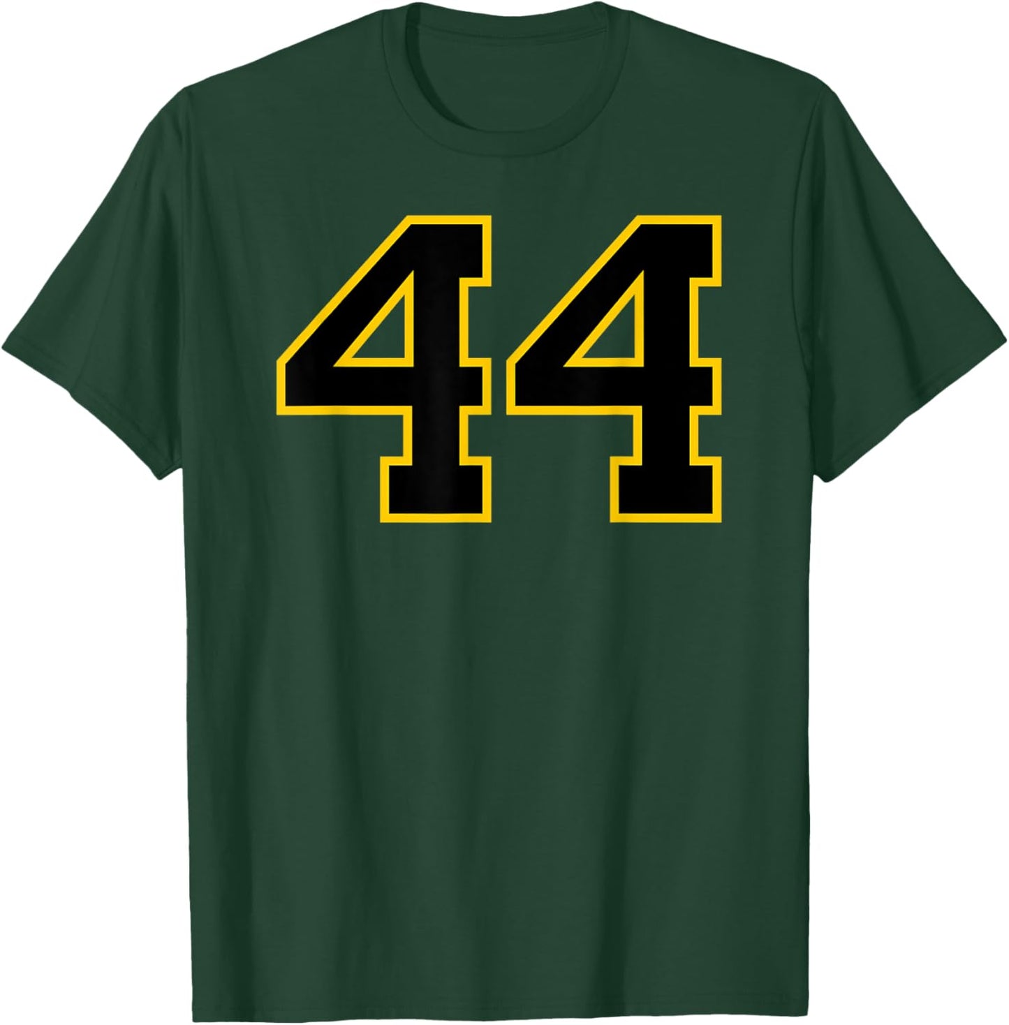 Number #44 Sports Jersey Uniform Yellow Black Lucky Number T-Shirt - T-Shirt | Forest
