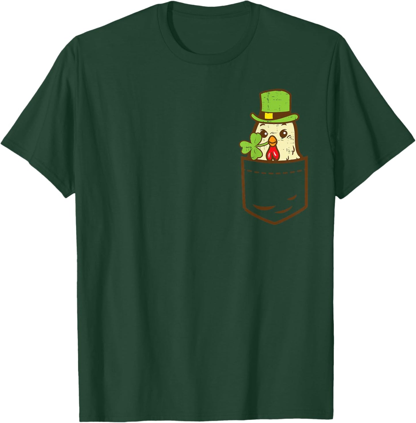 Irish Pocket Chicken Farmer Saint Paddys St Patricks Day T-Shirt - T-Shirt | Forest