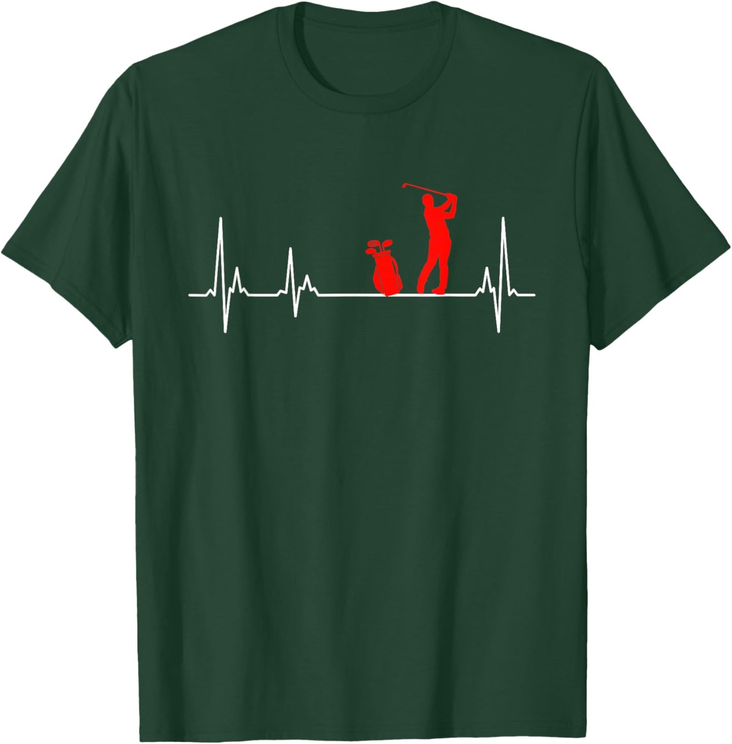 Golfer golfer heartbeat golf T-Shirt - T-Shirt | Forest